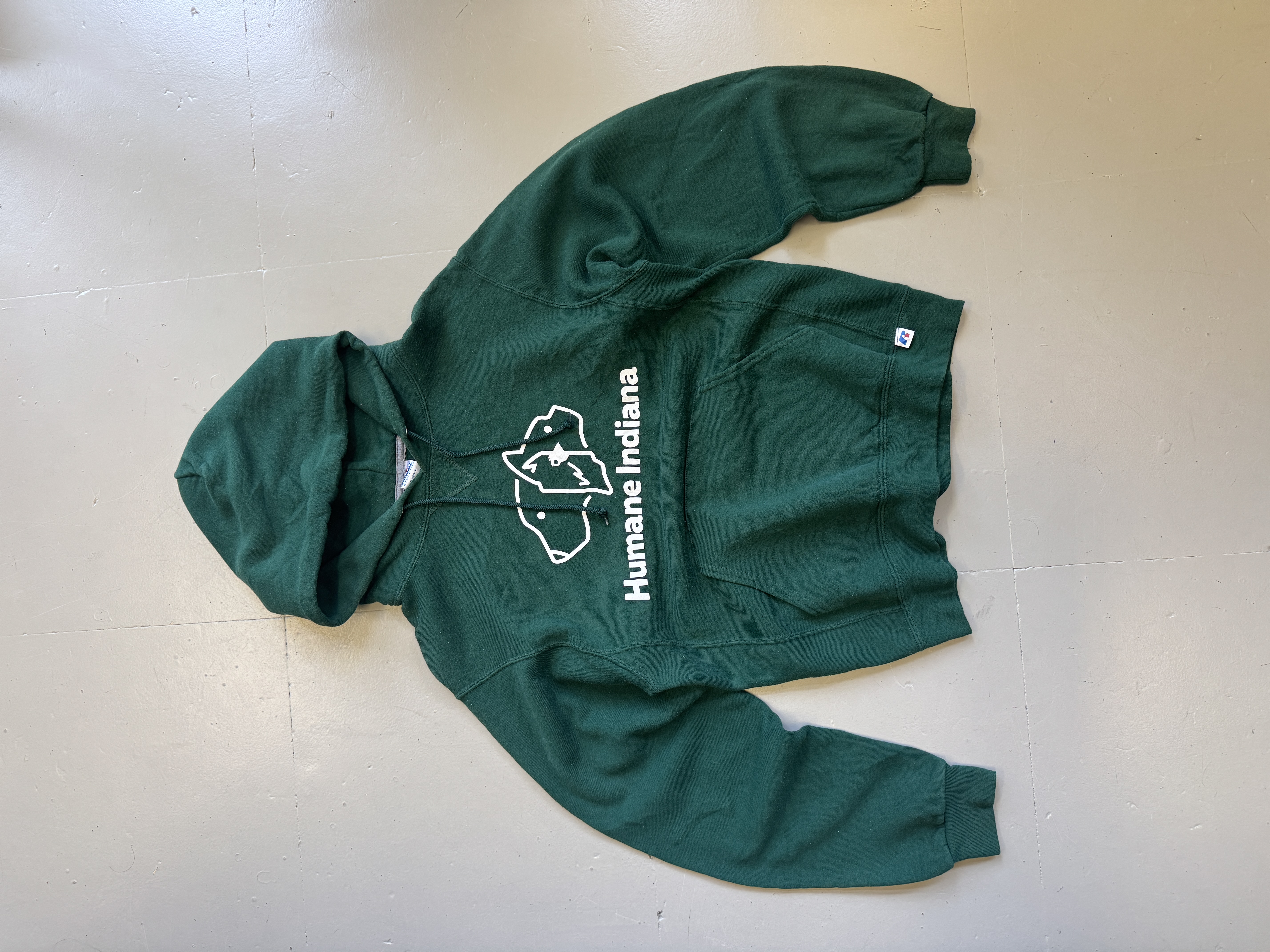 Russell green Hoodie taglia S
