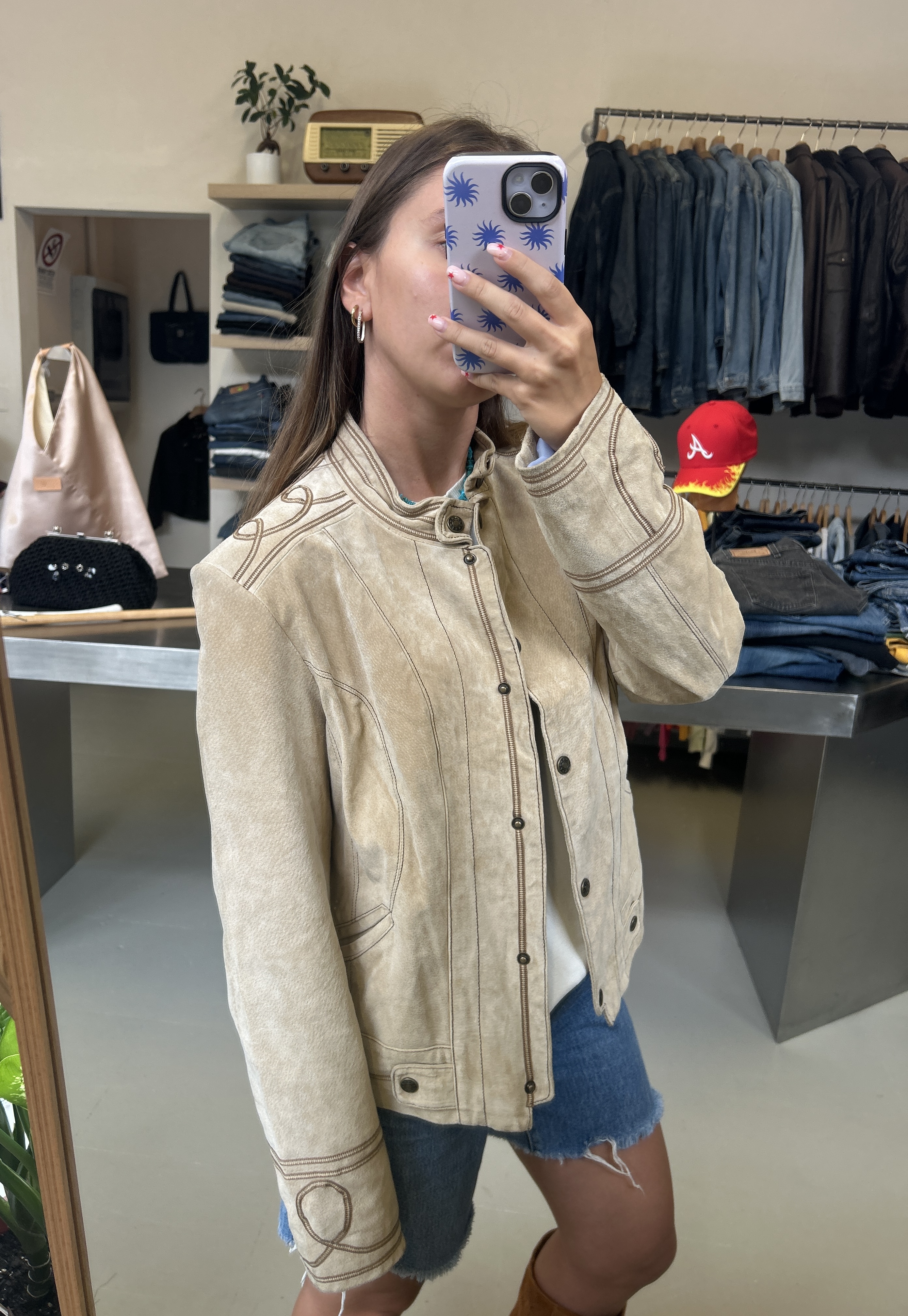 Beige suede jacket Taglia S/M