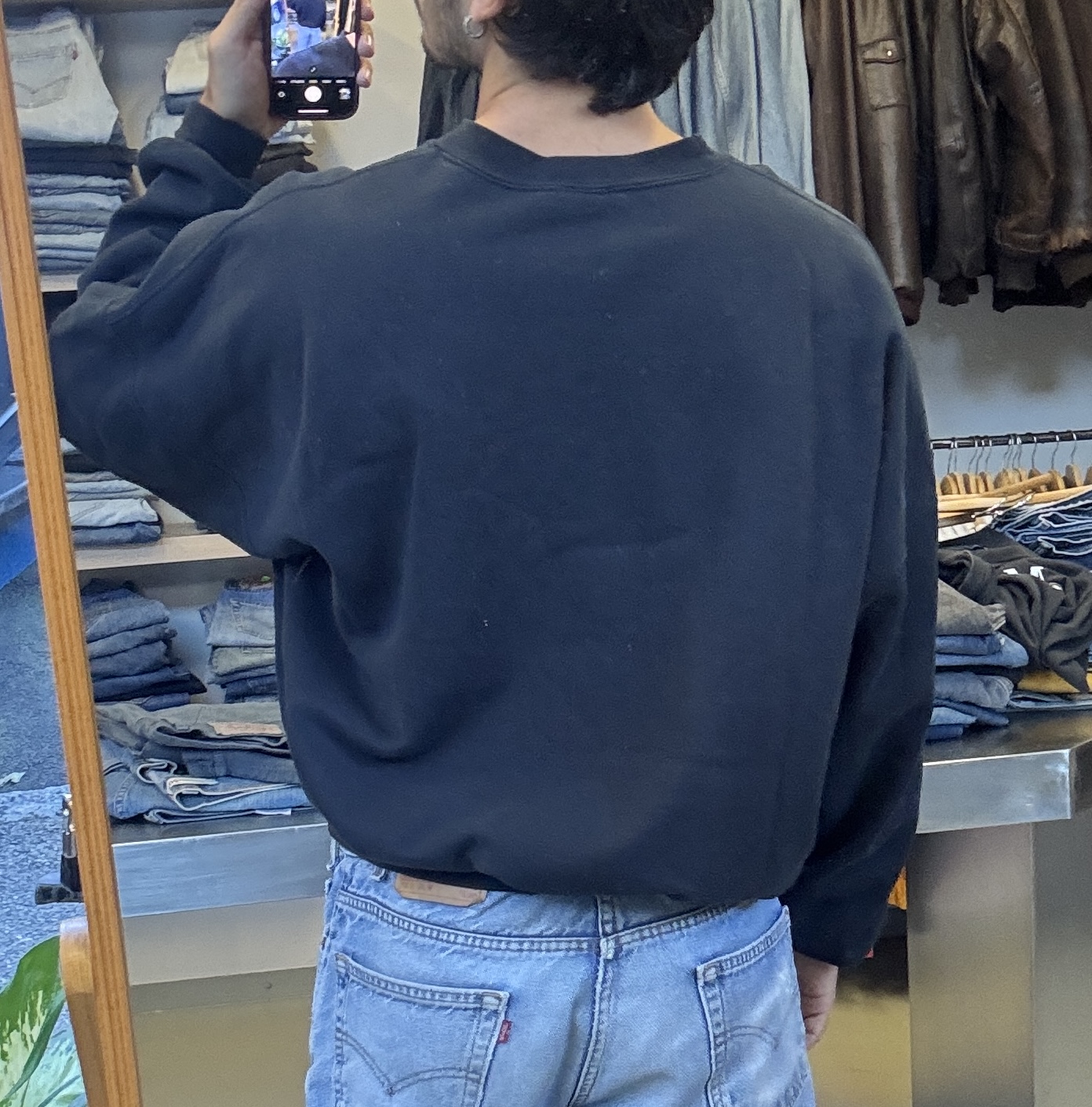 RAMS Printed Black Sweatshirt taglia XXXL crop