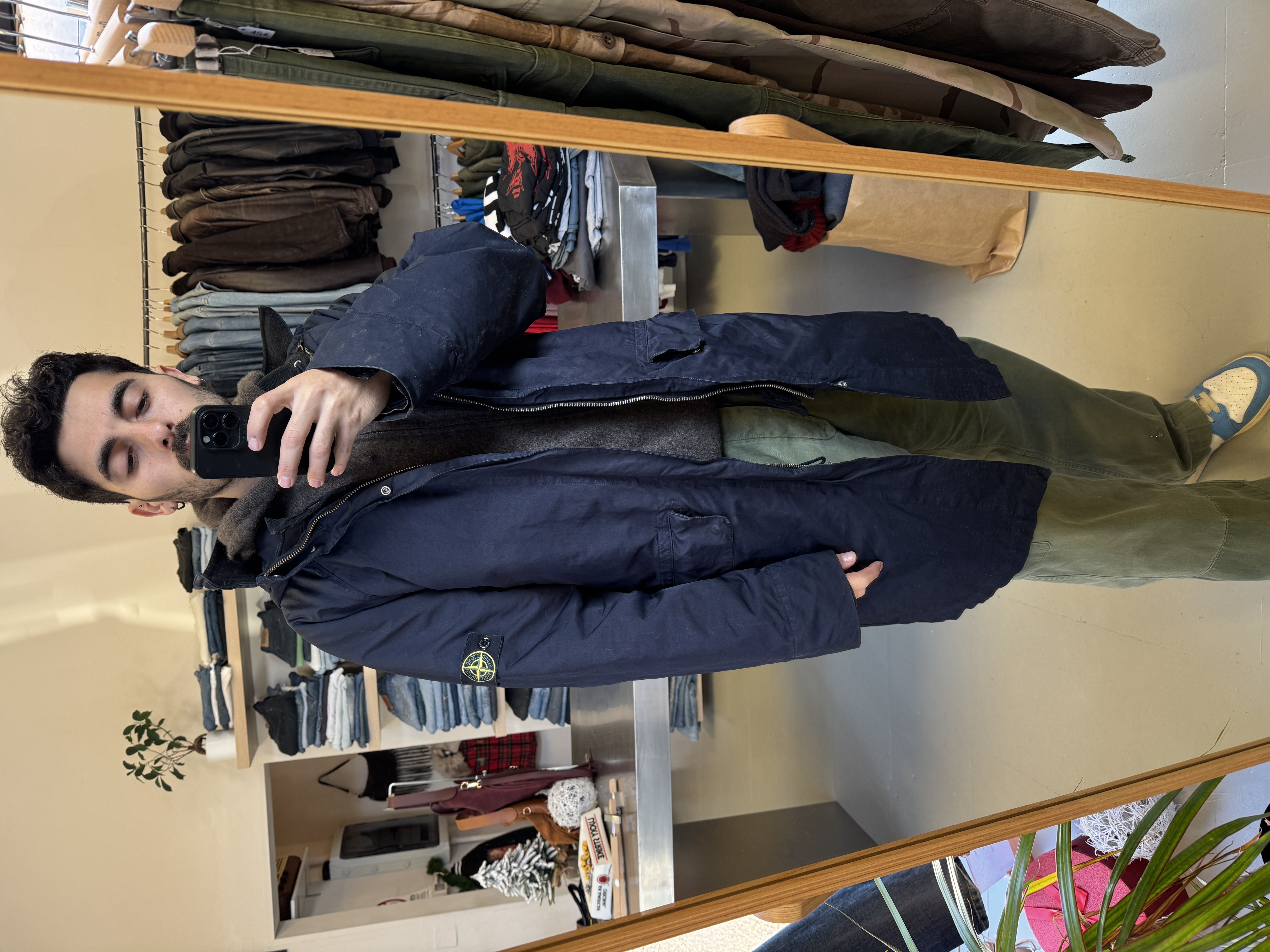 Stone Island Navy hooded jacket taglia L