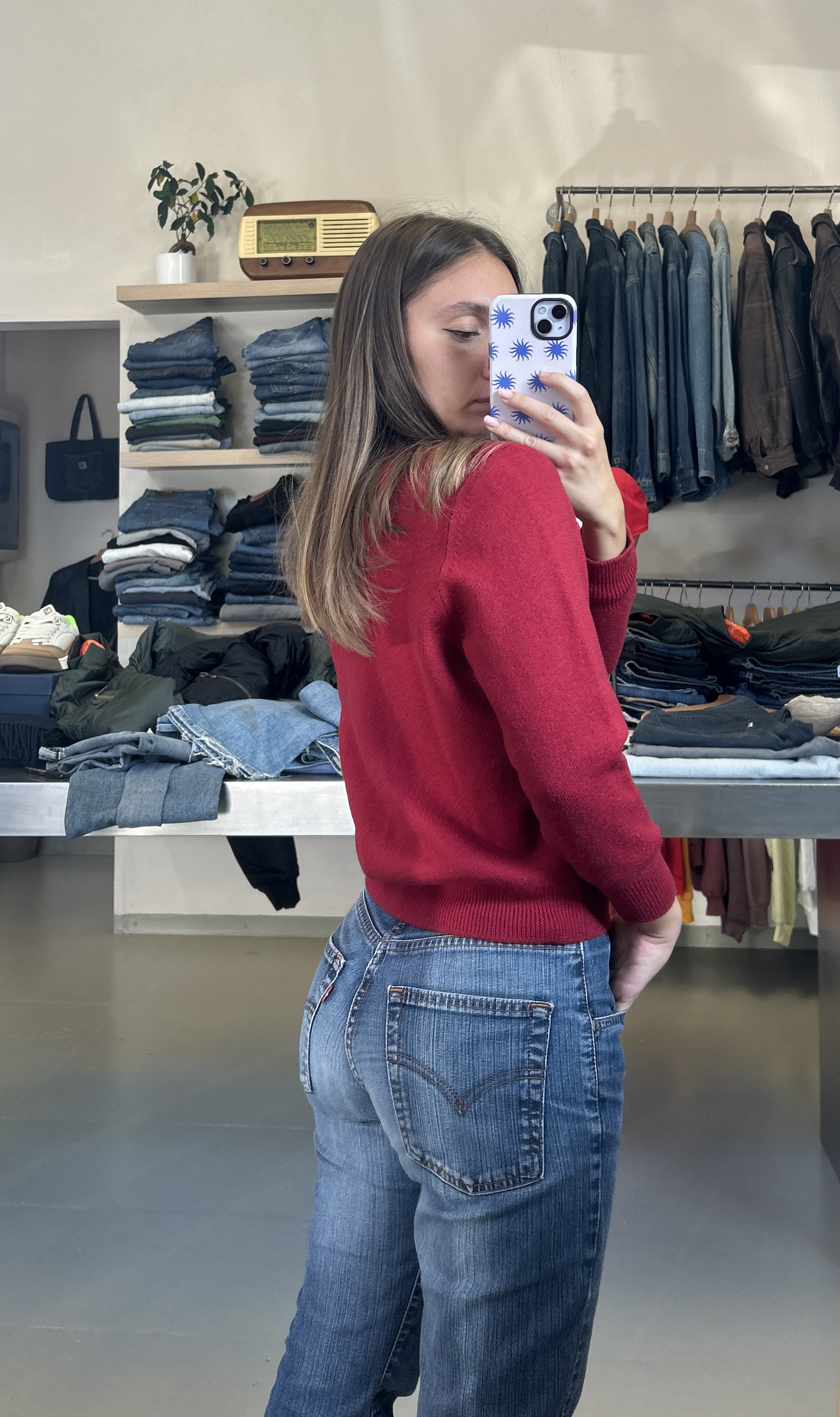 Red Cardigan Sweater taglia XS/S