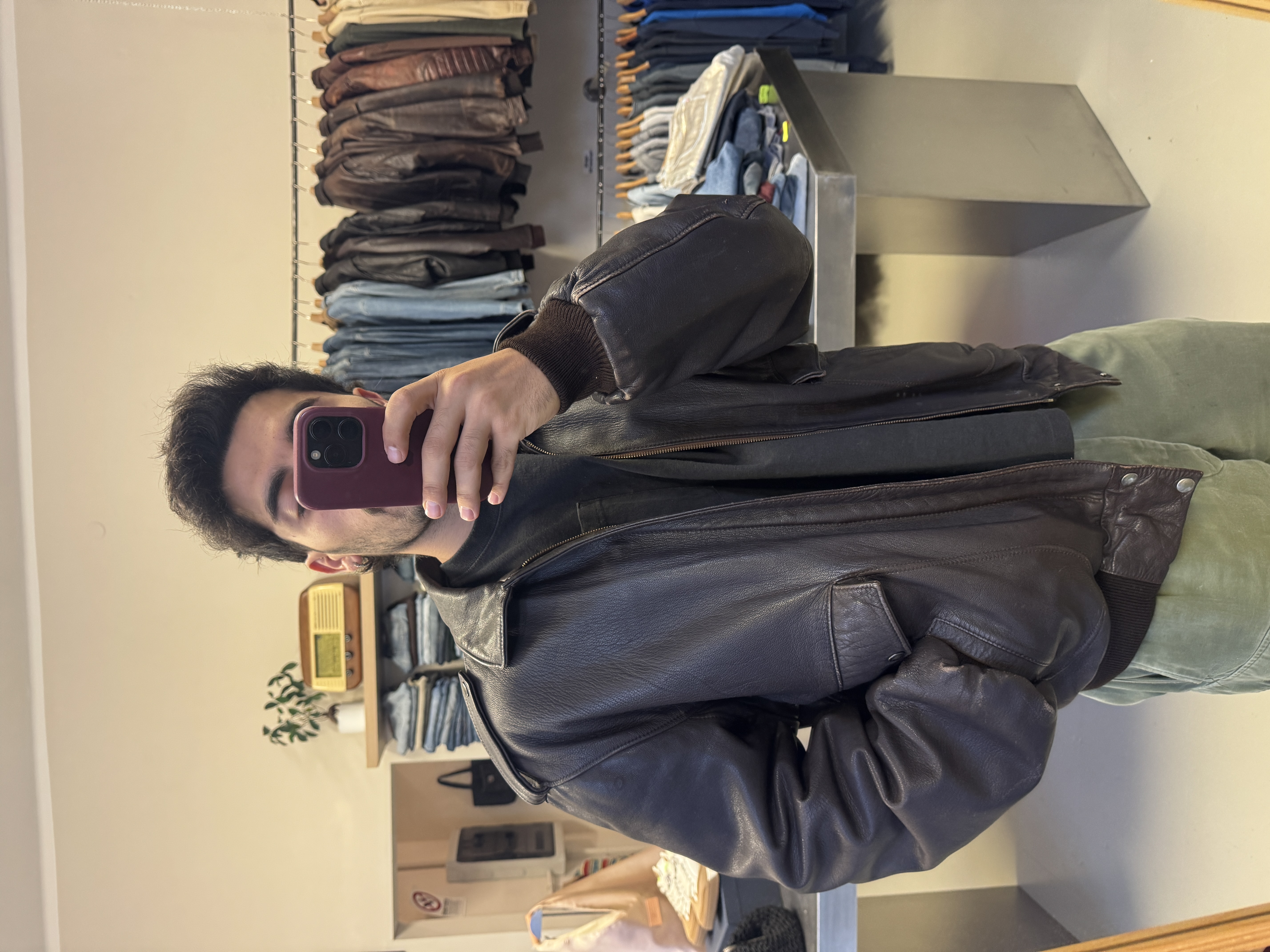 Vintage Leather Jacket taglia XL