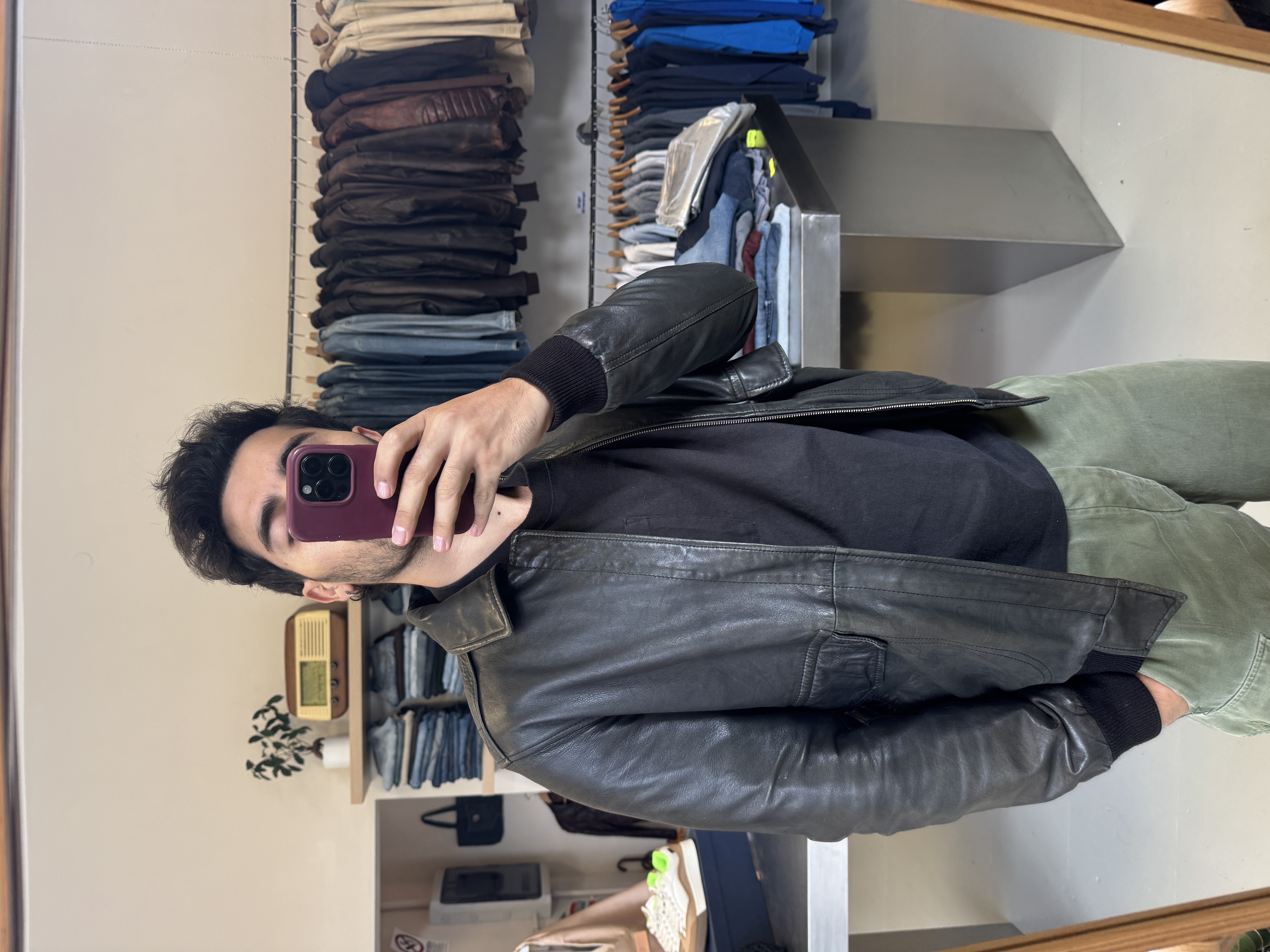 Quicksilver Leather Jacket taglia S