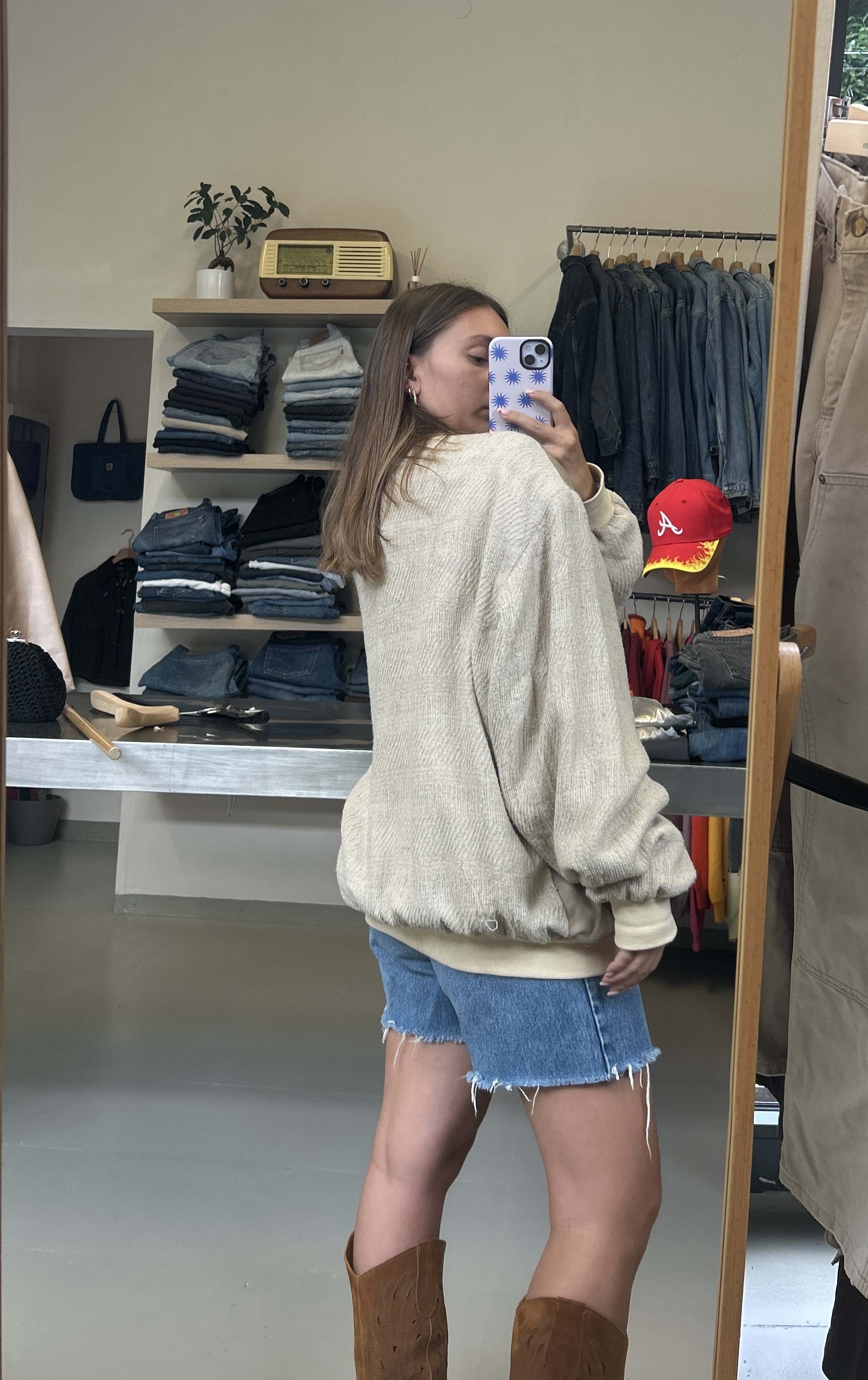 Vintage Corduroy Bomber Jacket taglia L
