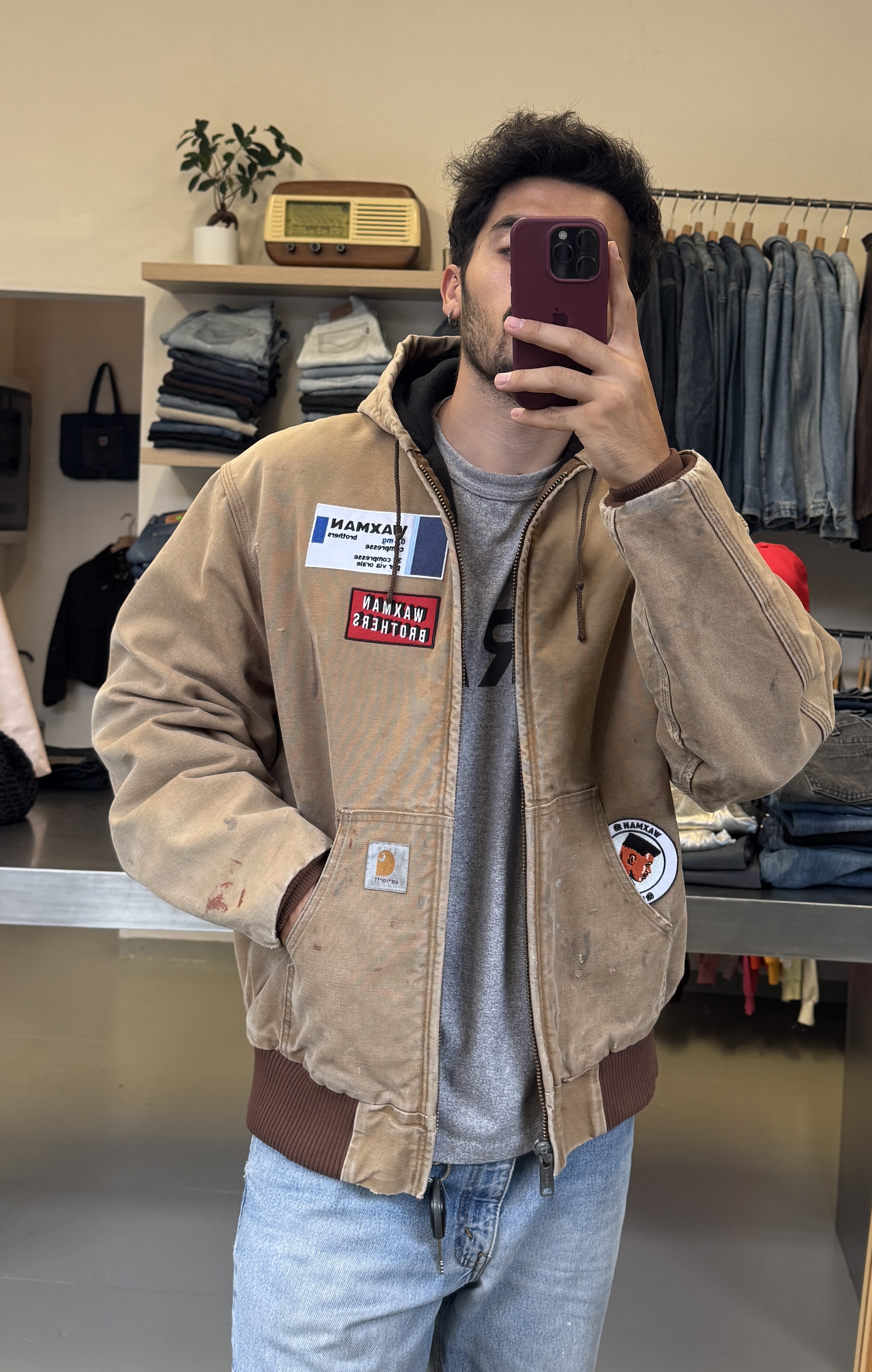 Carhartt hooded work jacket taglia L