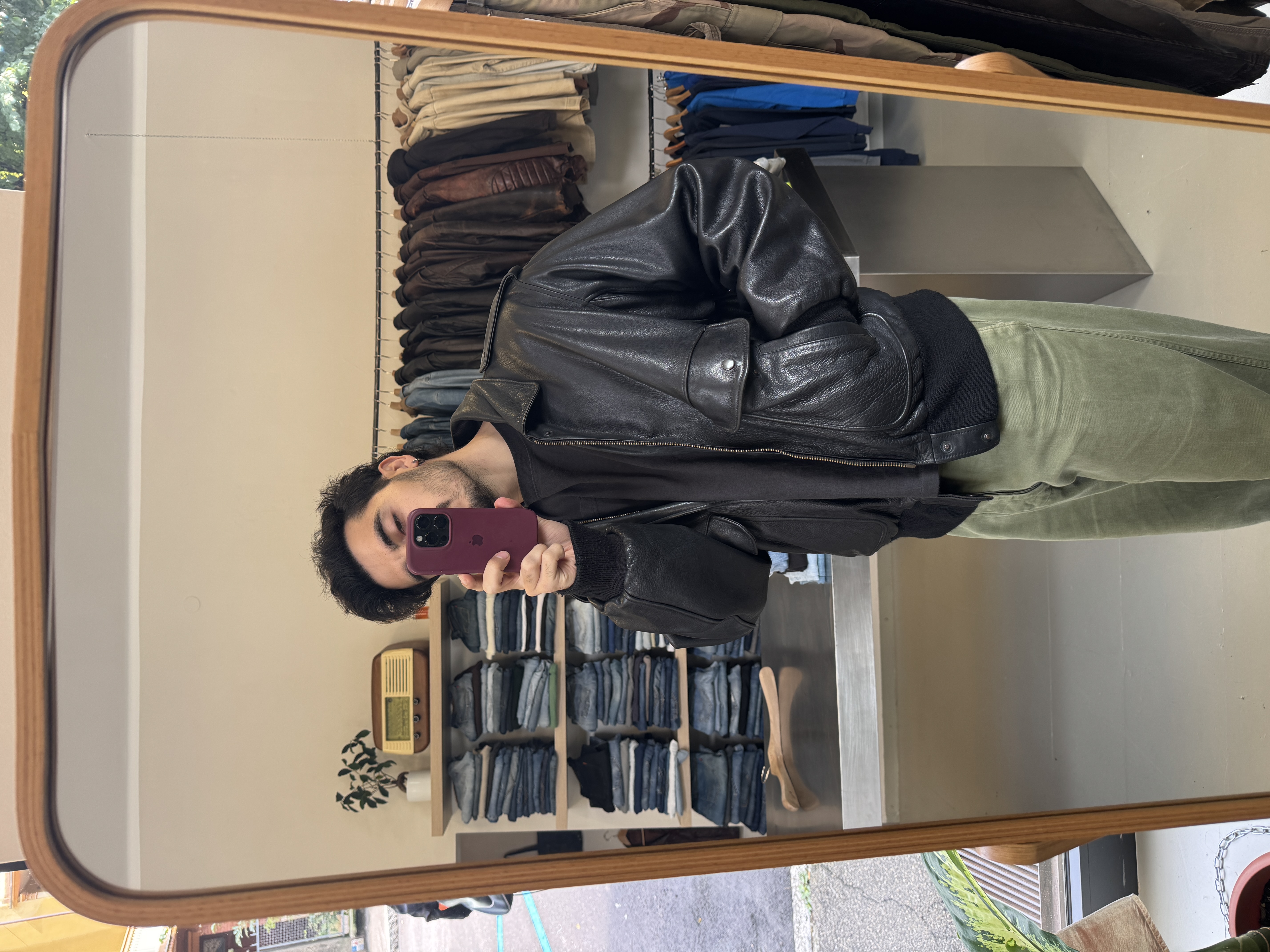Black Leather Jacket taglia XL