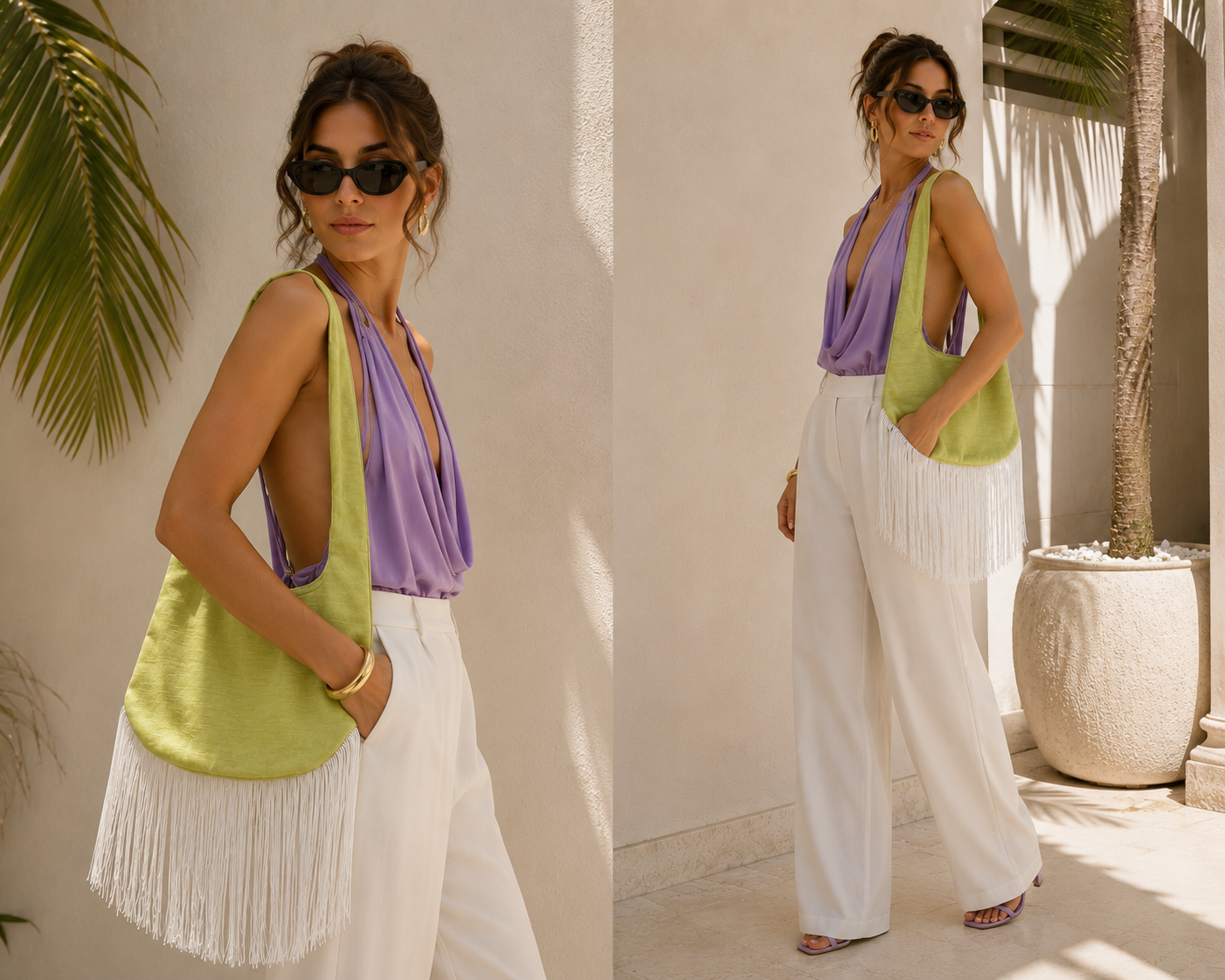 Borsa con frange colorate