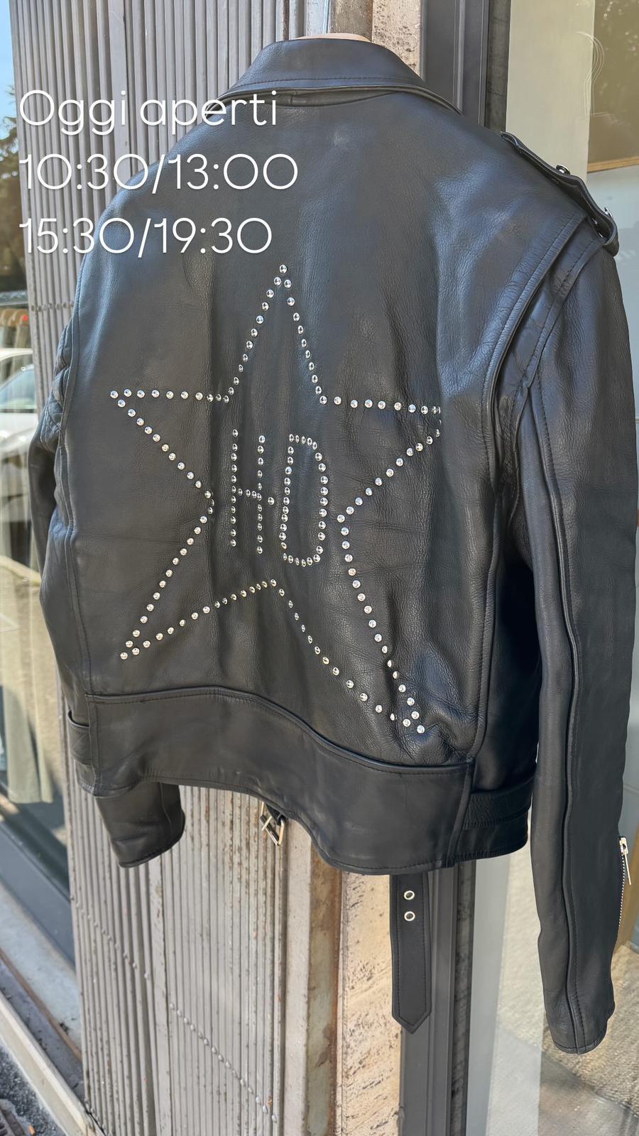 Studded Leather Biker Jacket