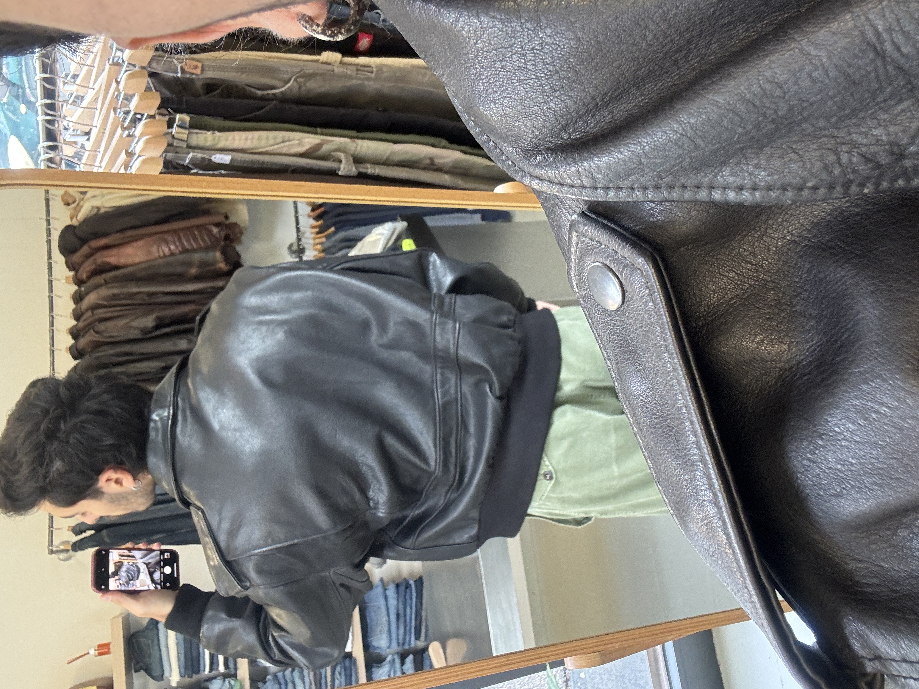 Black Leather Jacket taglia XL