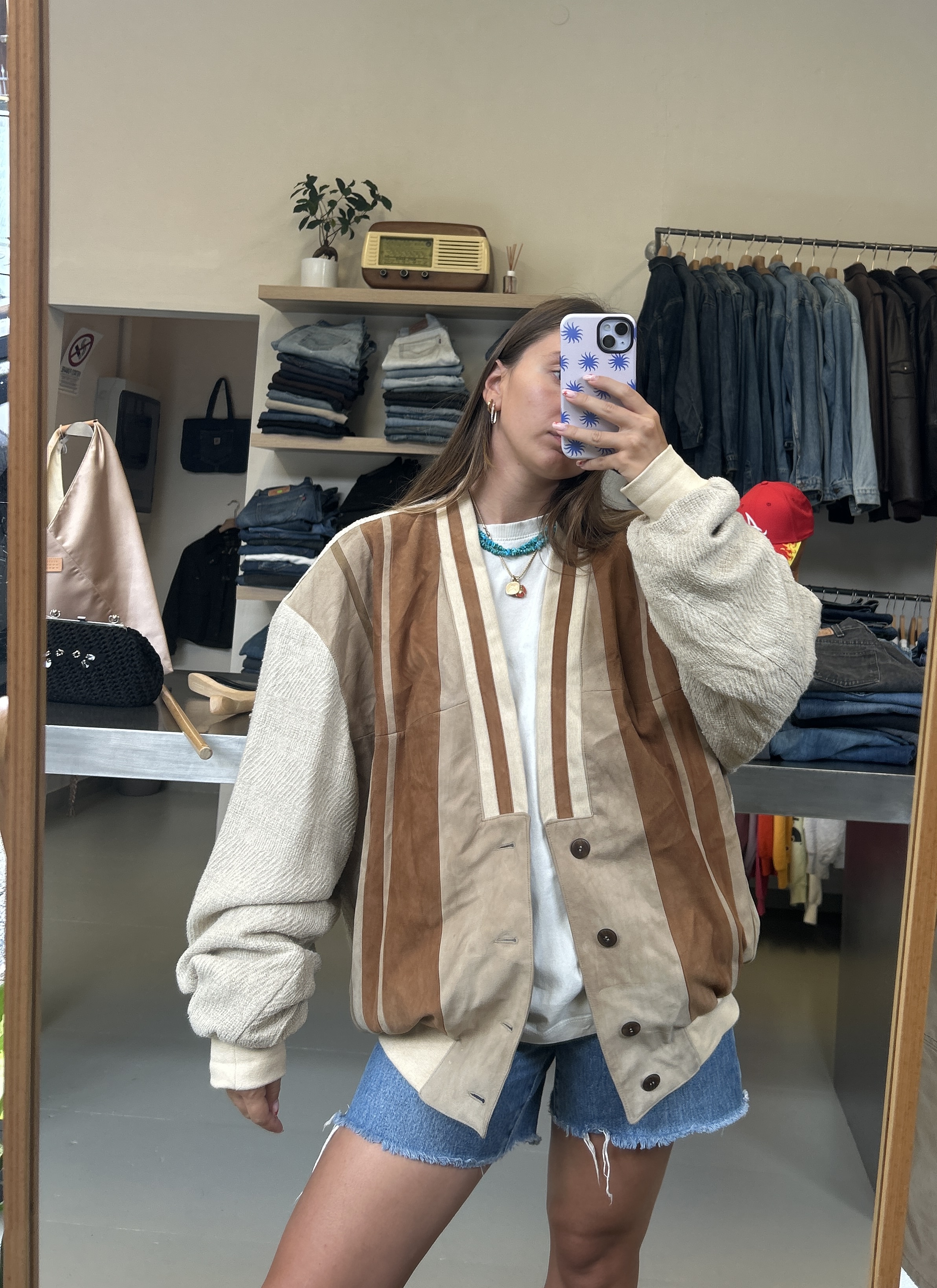 Vintage Corduroy Bomber Jacket taglia L