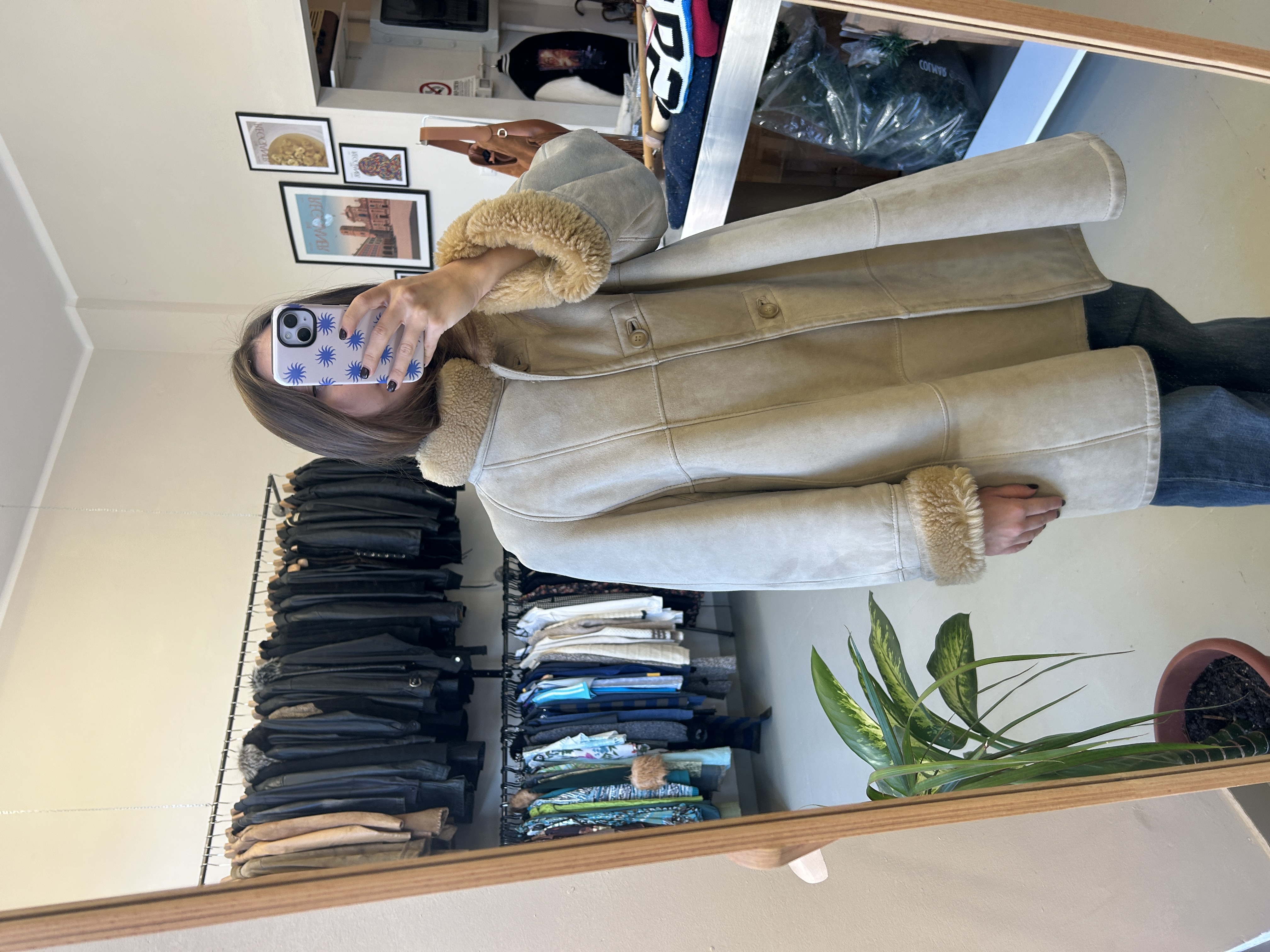 Shearling Trimmed Wool Coat taglia 42/44 it