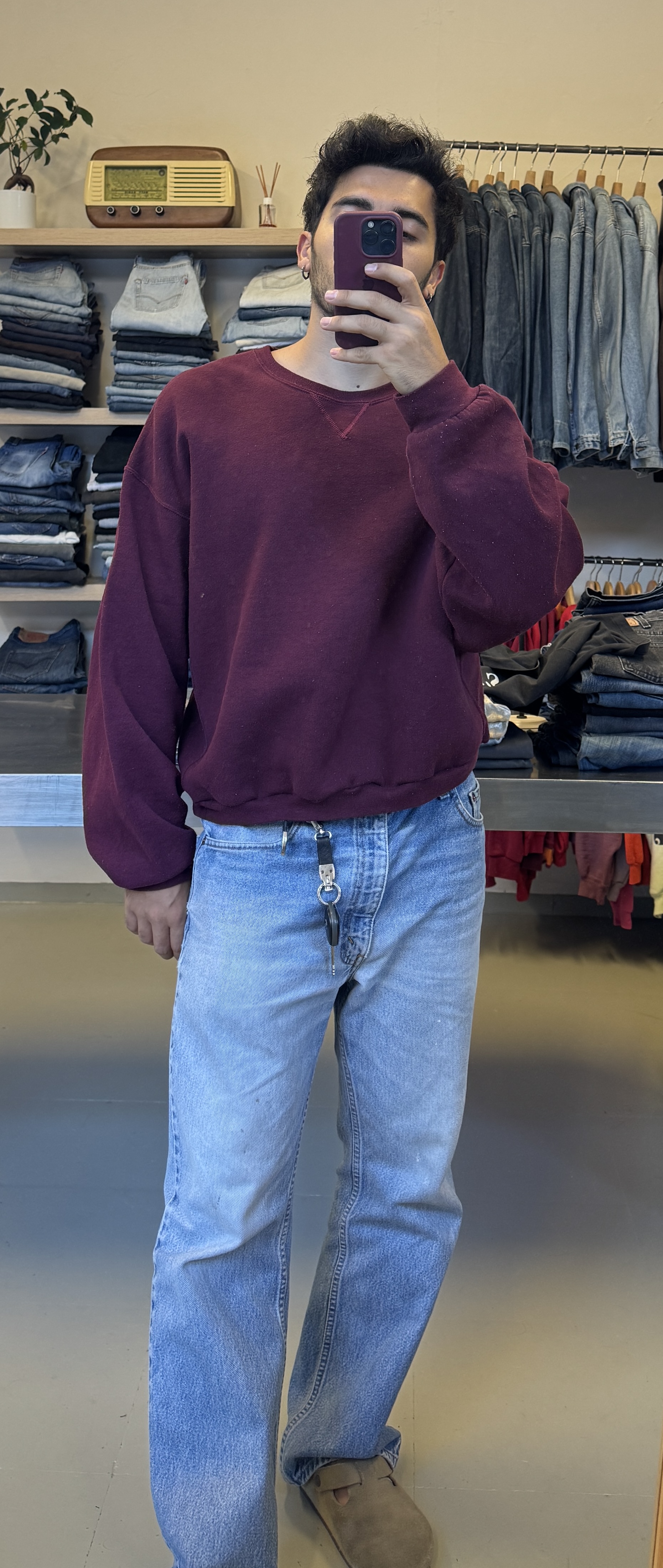 Burgundy Sweatshirt taglia XXL crop