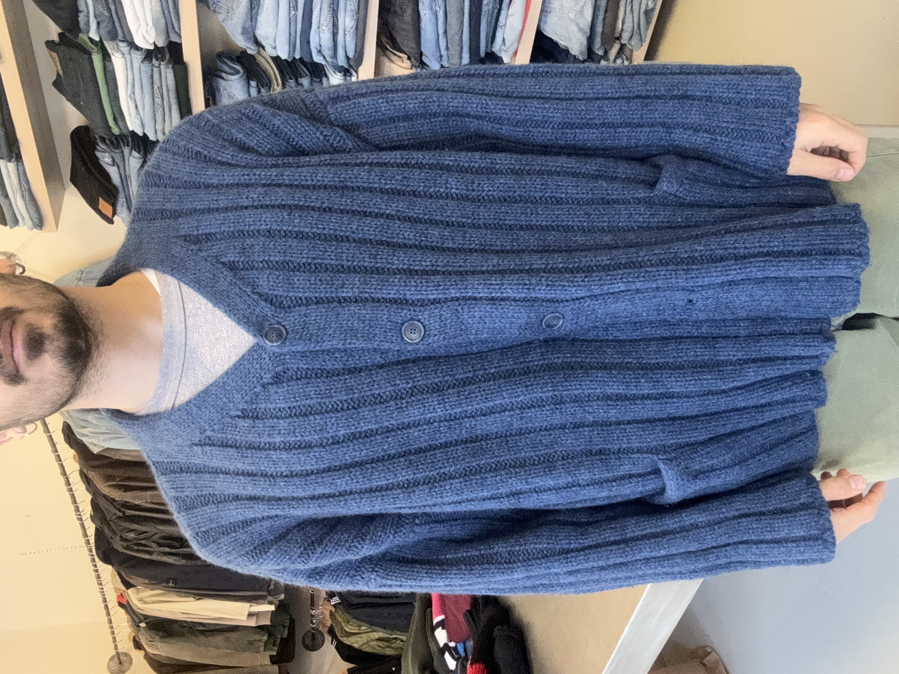 Dolce & Gabbana cardigan blu a coste taglia XL