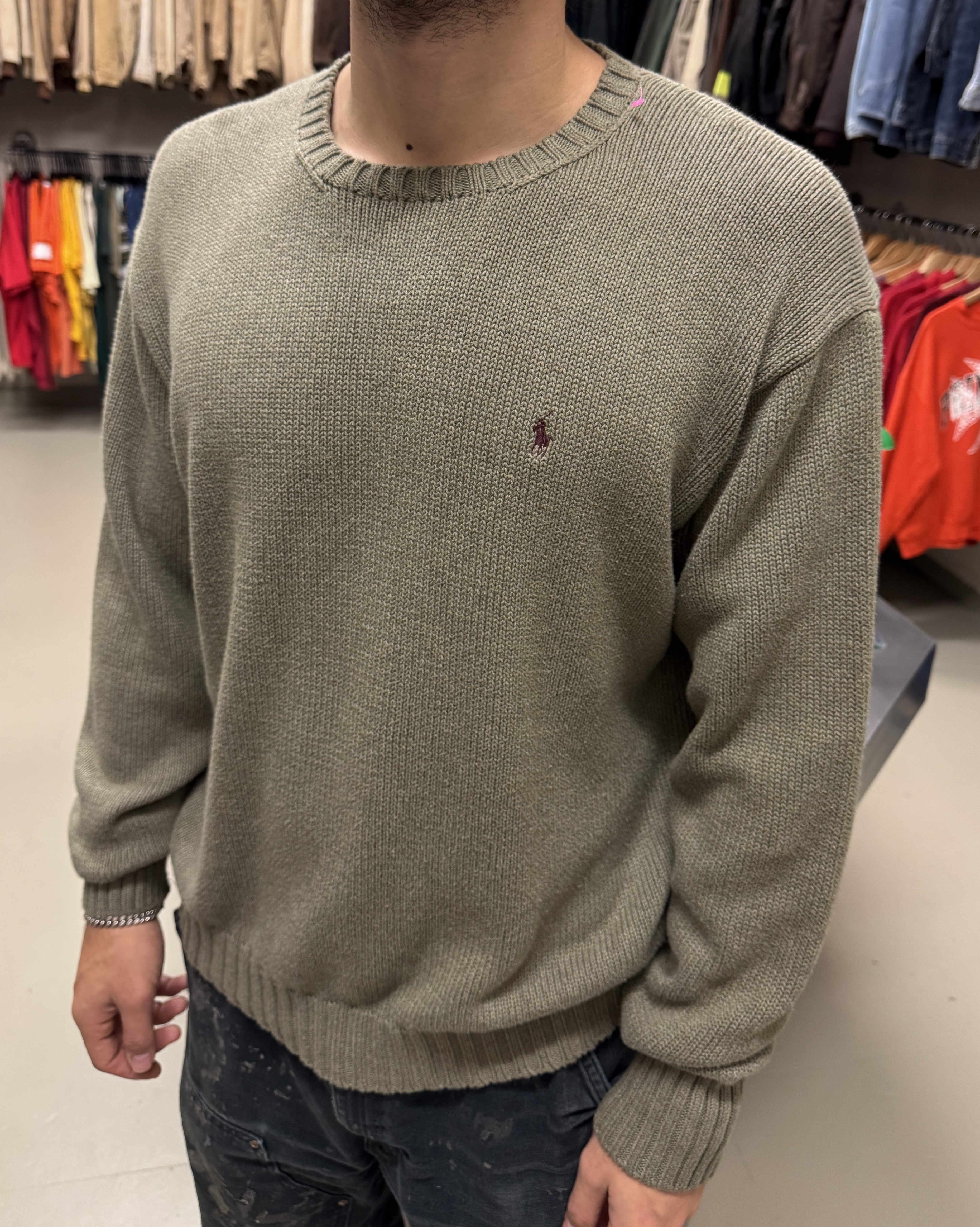 Maglione Ralph Lauren beige/grigio taglia XL