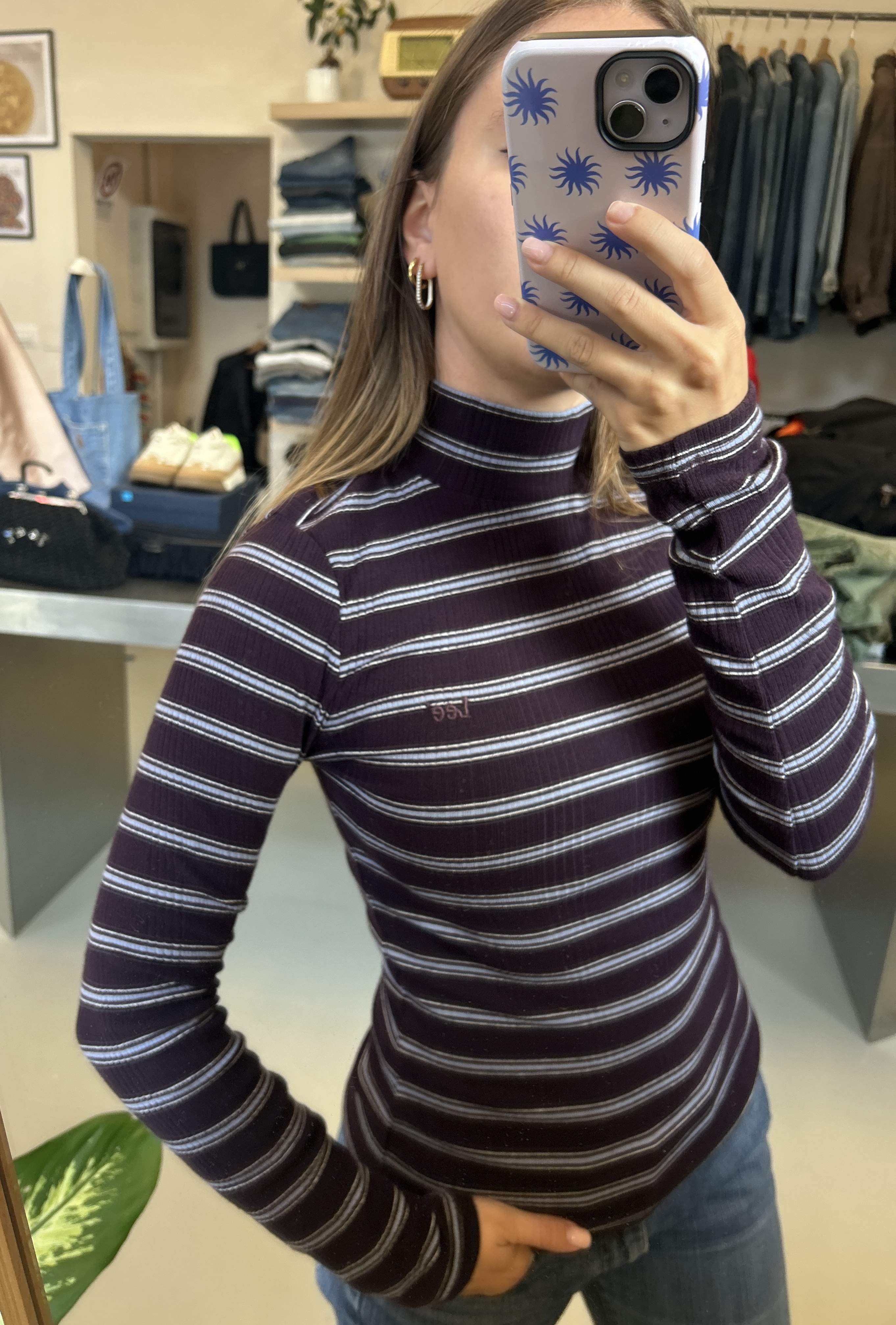 Lee Striped Turtleneck Sweater taglia XS