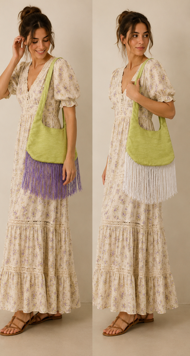 Borsa con frange colorate