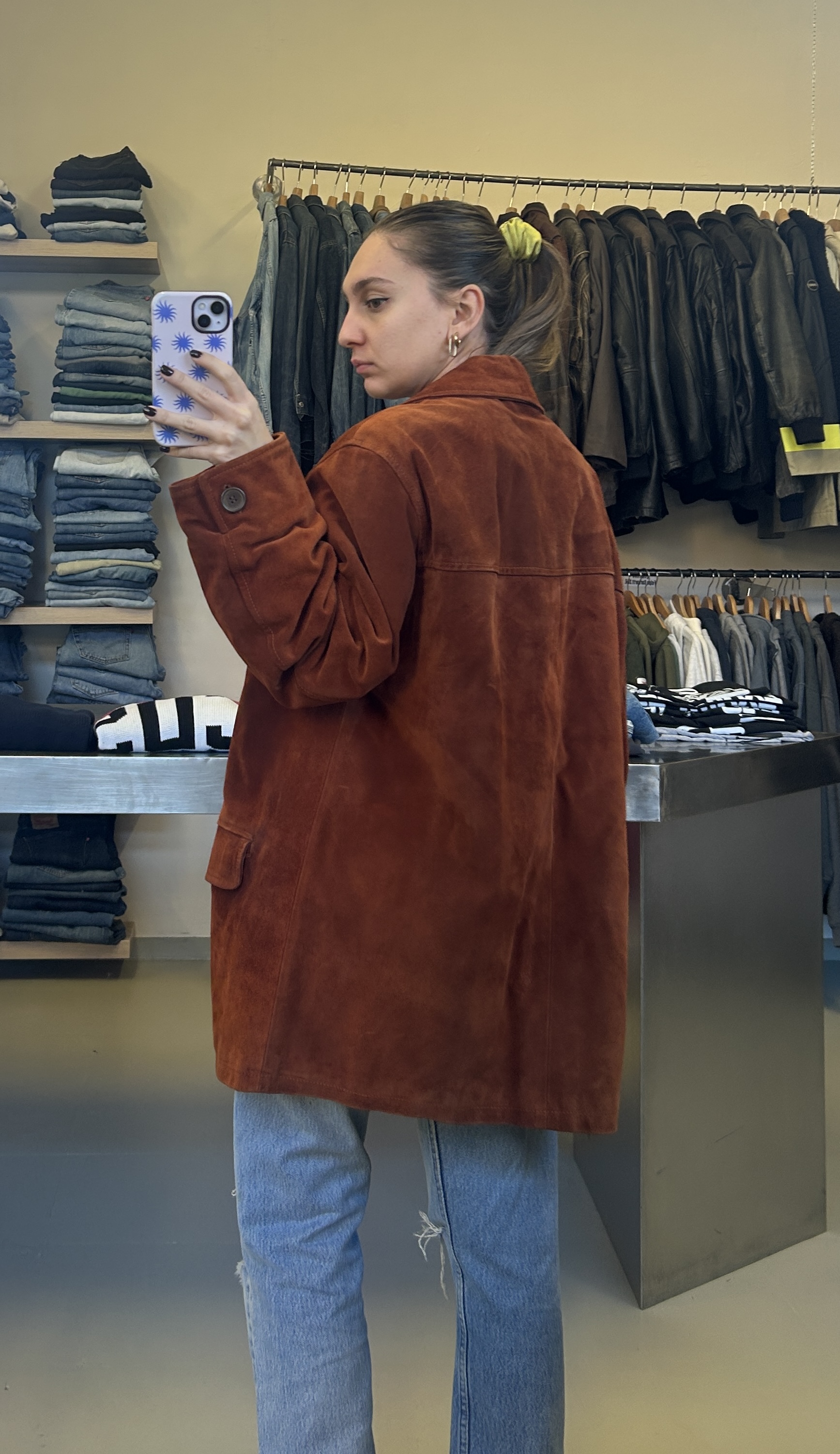Vintage Brown Suede Jacket taglia L/XL