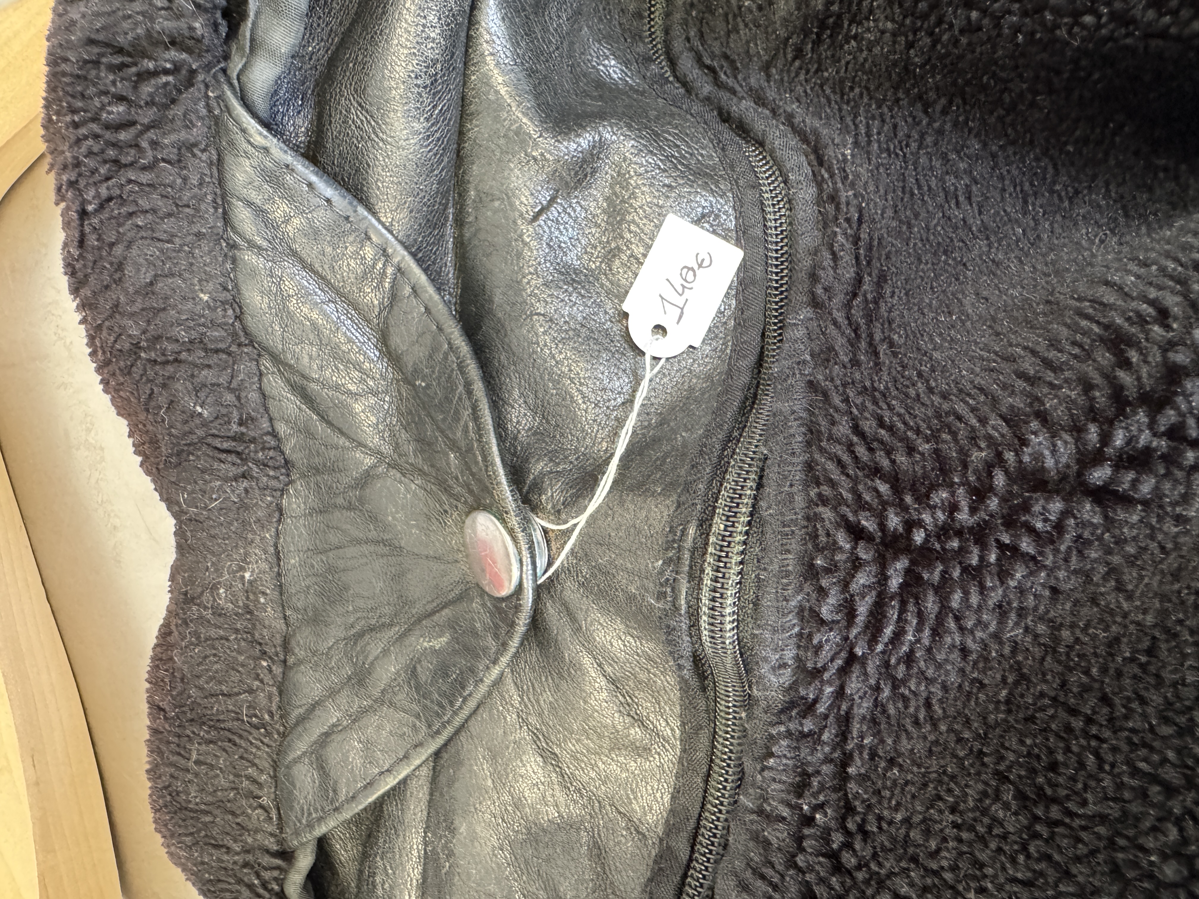 Vintage Black Leather Jacket taglia L