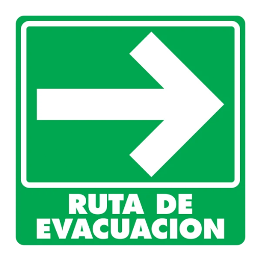 SEÑAL MODELO 001 RUTA DE EVACUACIÓN DERECHA