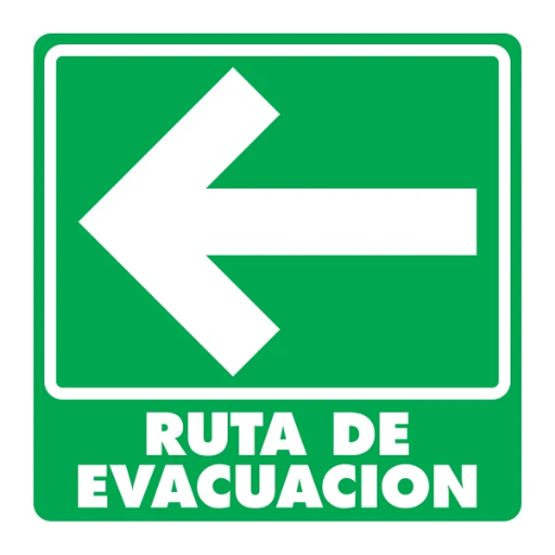 SEÑAL MODELO 002 RUTA DE EVACUACIÓN IZQUIERDA