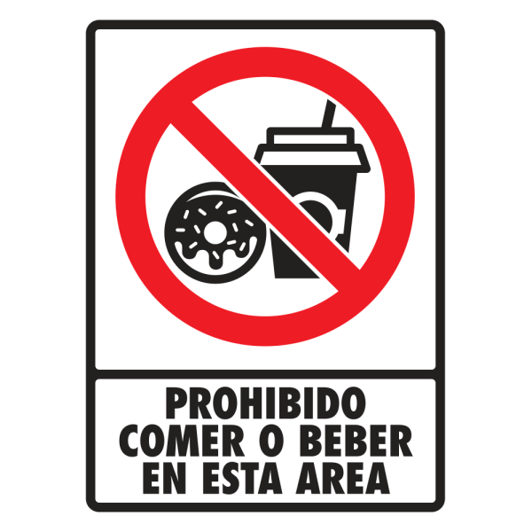 SEÑAL MODELO 063 PROHIBIDO COMER O BEBER