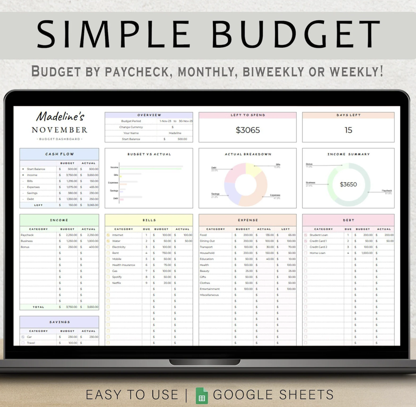 Simple Budget Template