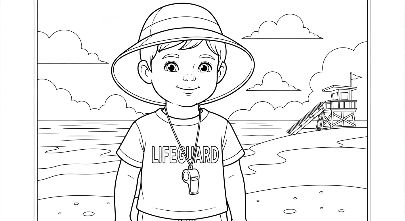 Lifeguard Coloring Page