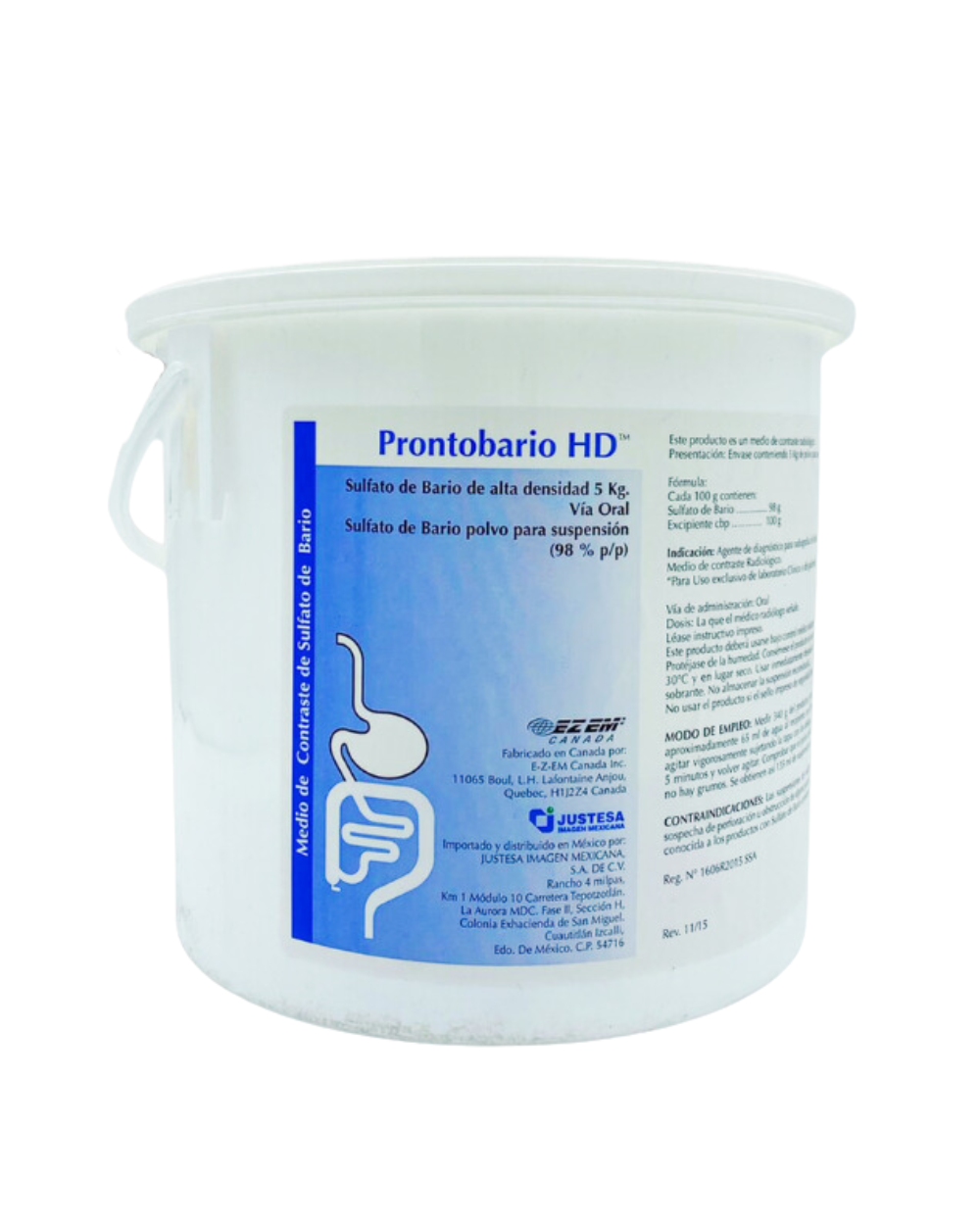 Cubeta de Bario. Prontobario 5kg