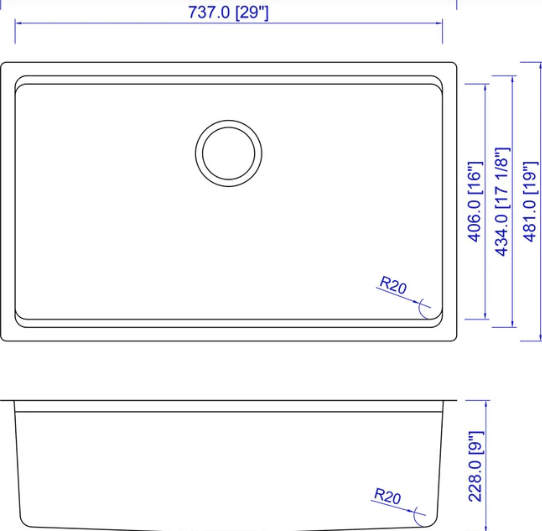 Stainless Steel Workstation Sink Rectangular