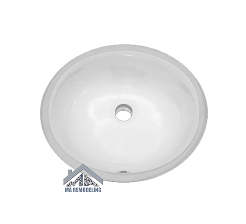 Ceramic Undermount Bathroom Sink Oval Round