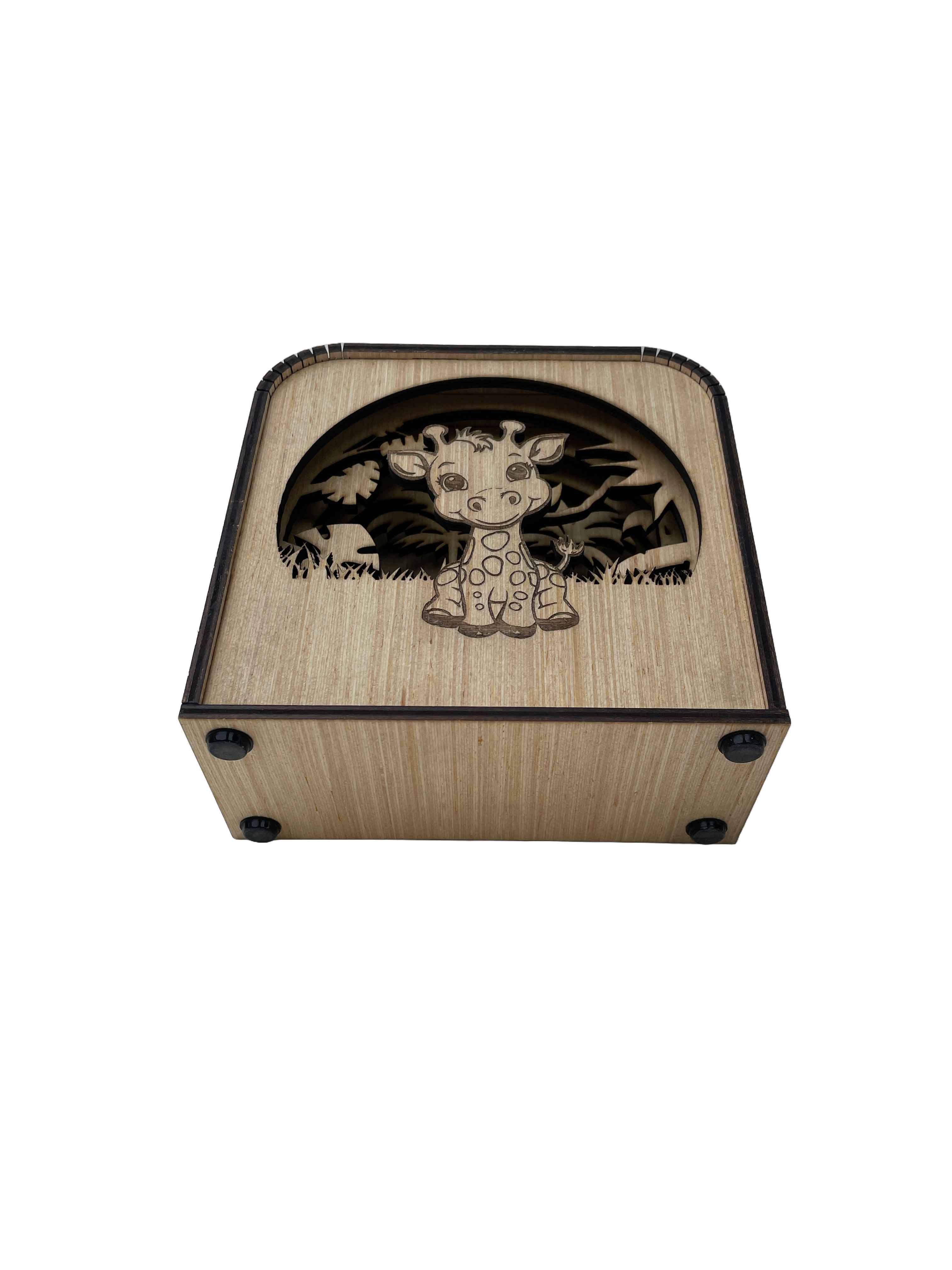 Giraffe Design Wood Shadow Box