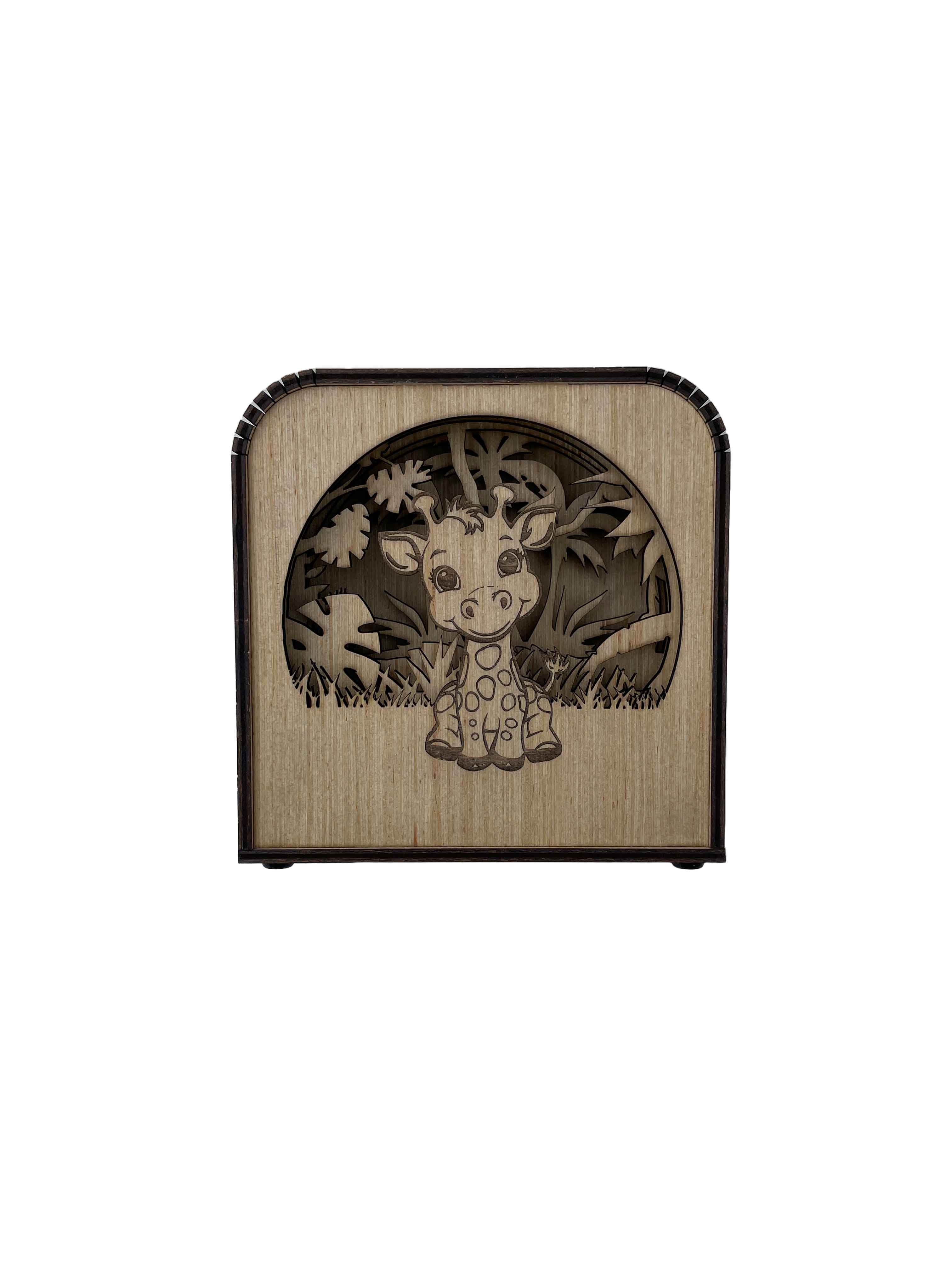 Giraffe Design Wood Shadow Box