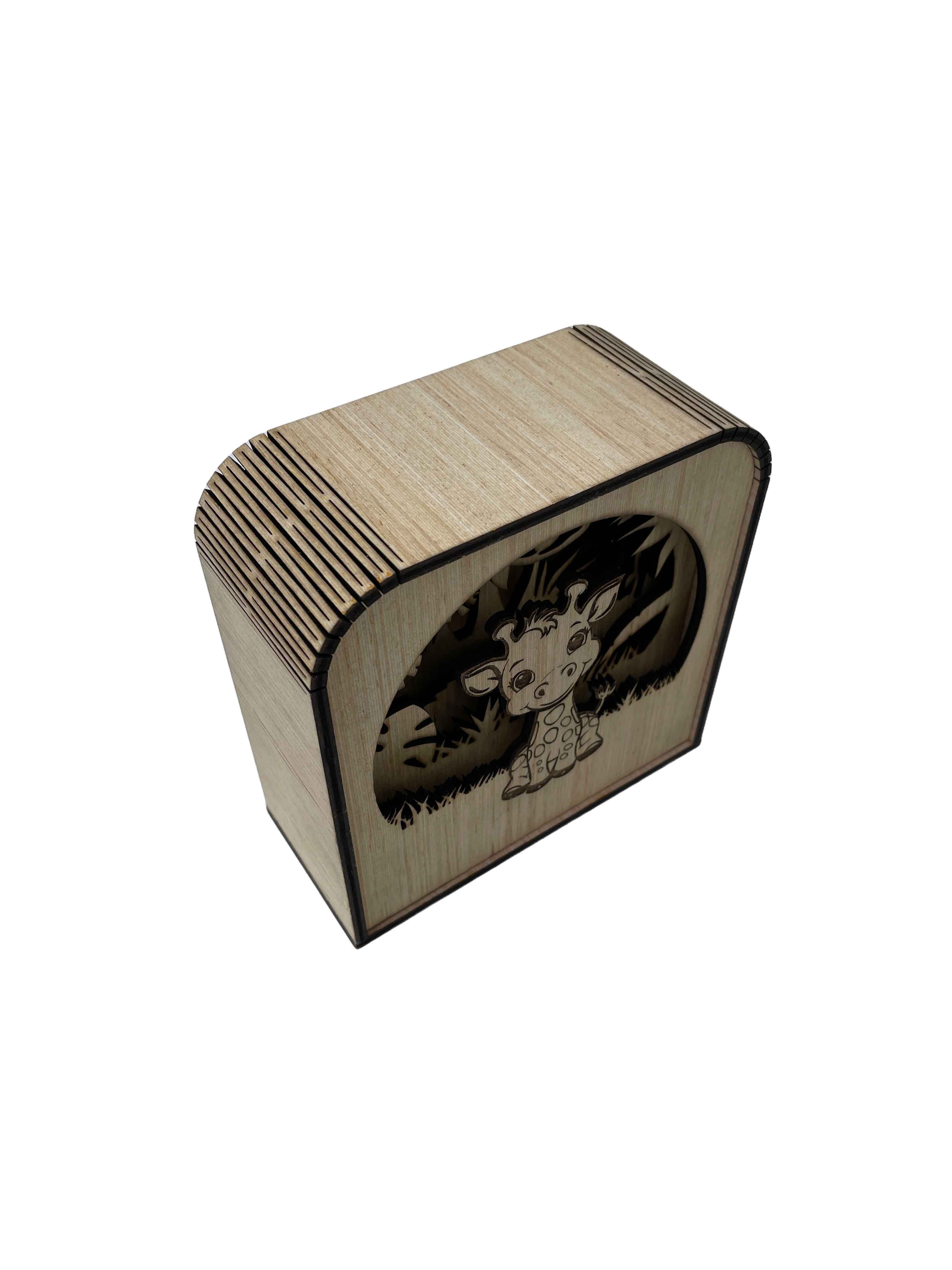 Giraffe Design Wood Shadow Box