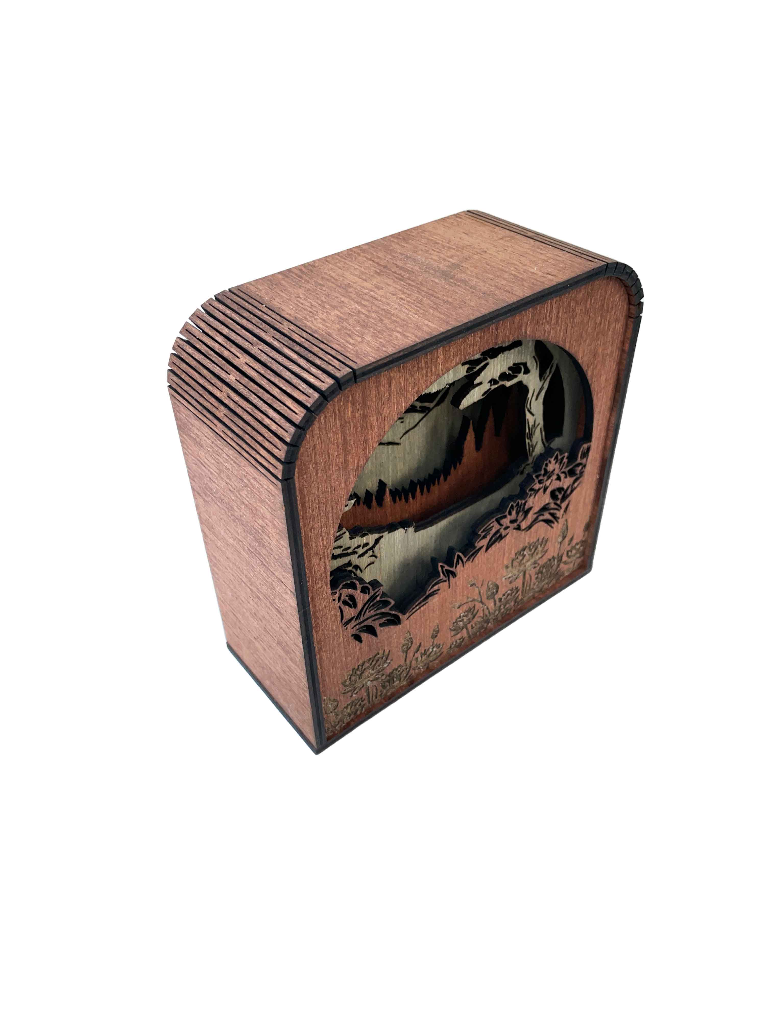 Asian Design Wood Shadow Box - American Walnut