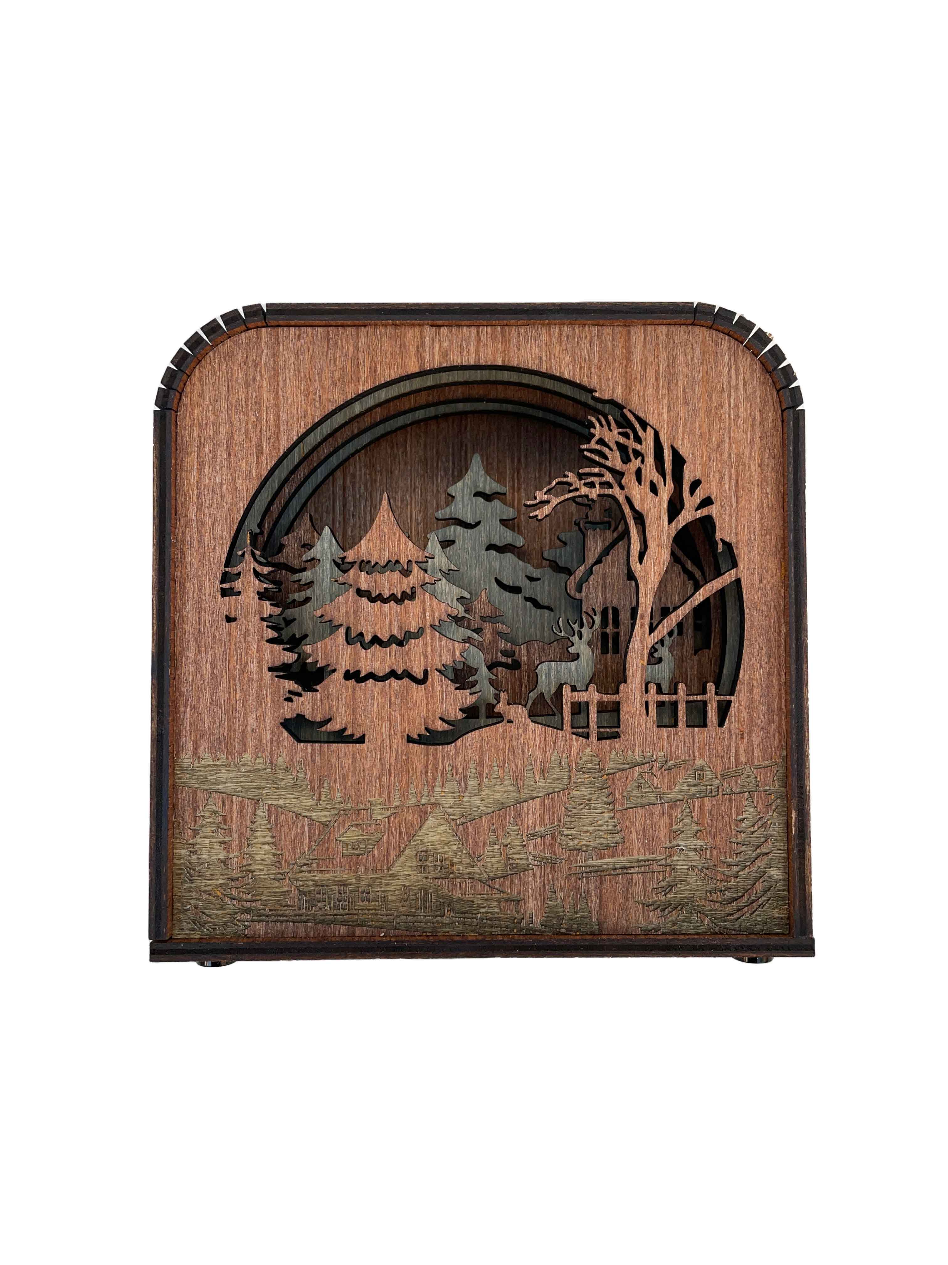 Winter Design Wood Shadow Box - American Walnut