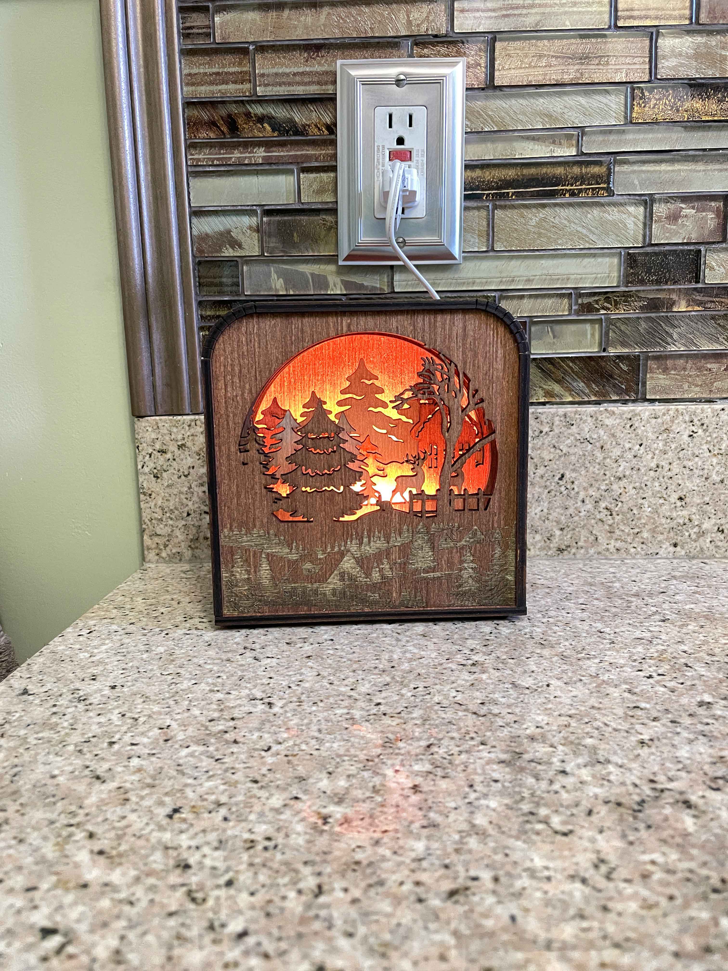 Winter Design Wood Shadow Box - American Walnut