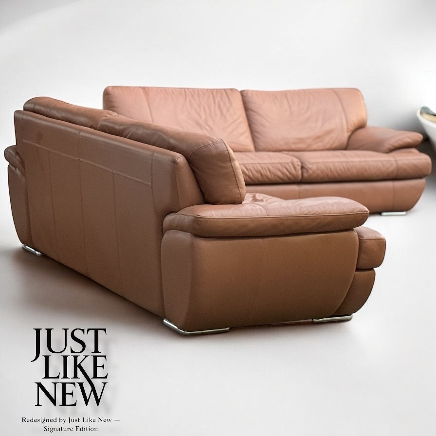 Italian Tan Leather Sofa Set - Signature Edition 