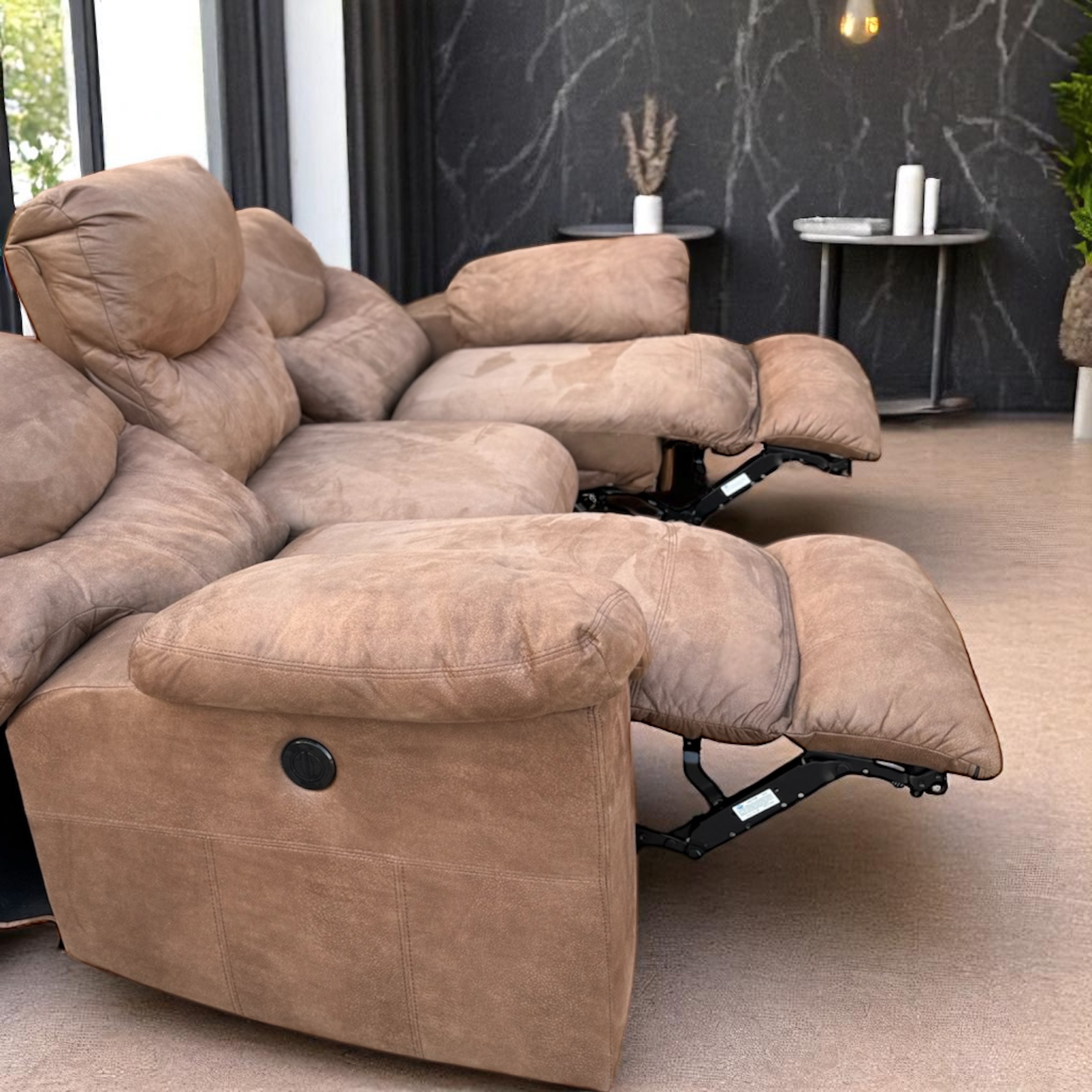 Power Recliner Sofa – Plush, Spacious & Functional