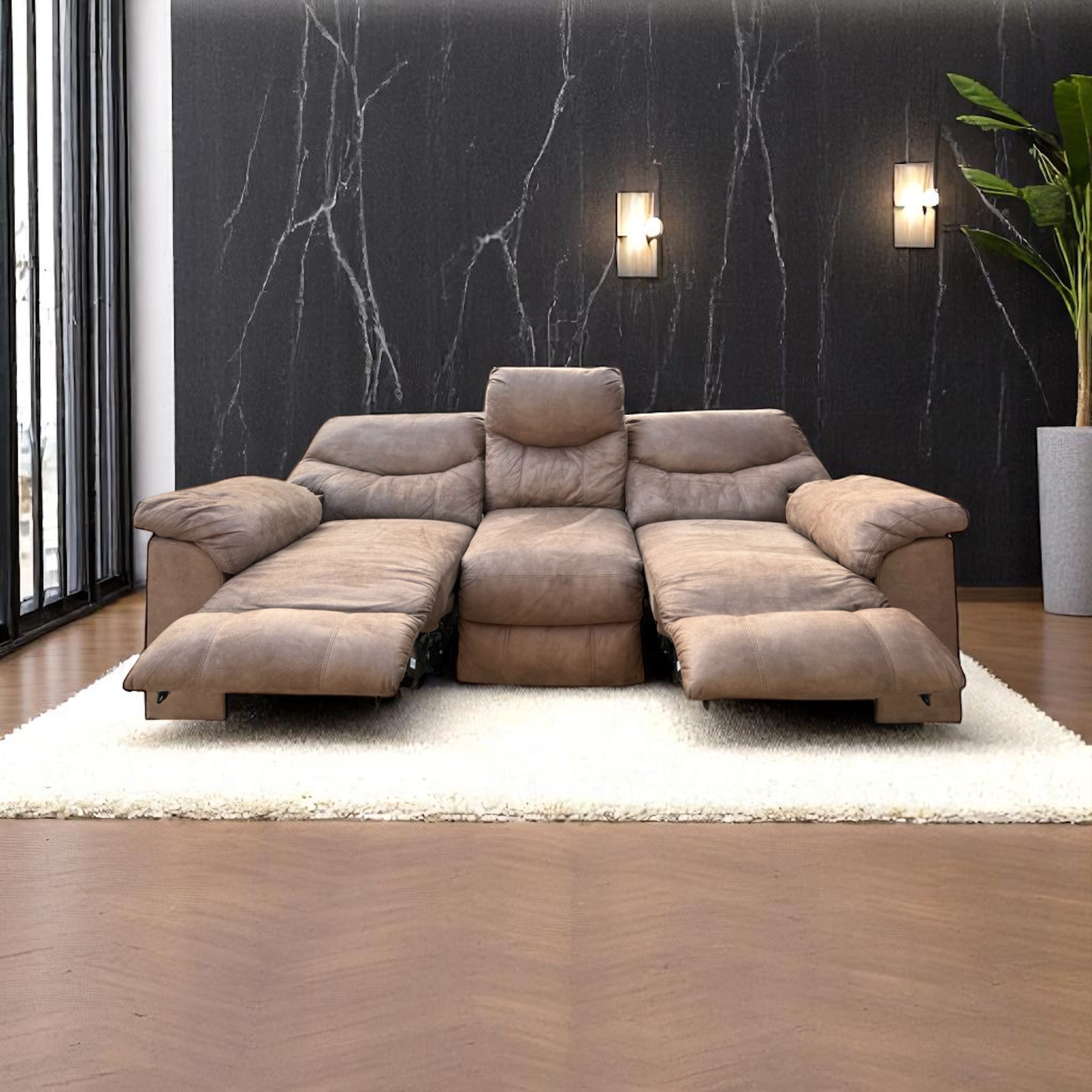 Power Recliner Sofa – Plush, Spacious & Functional