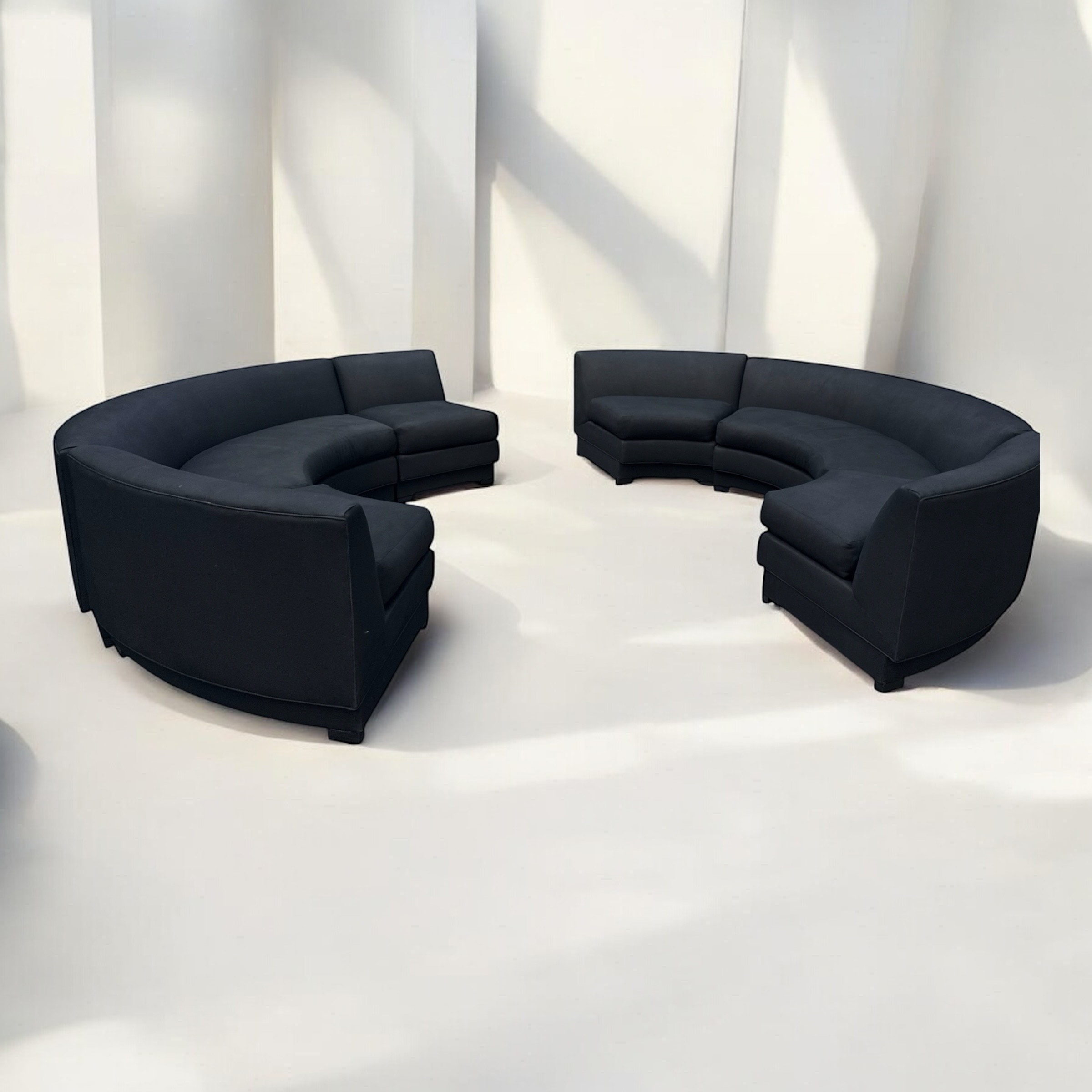 Signature Modular Curved Sectional – Custom Linen Blend