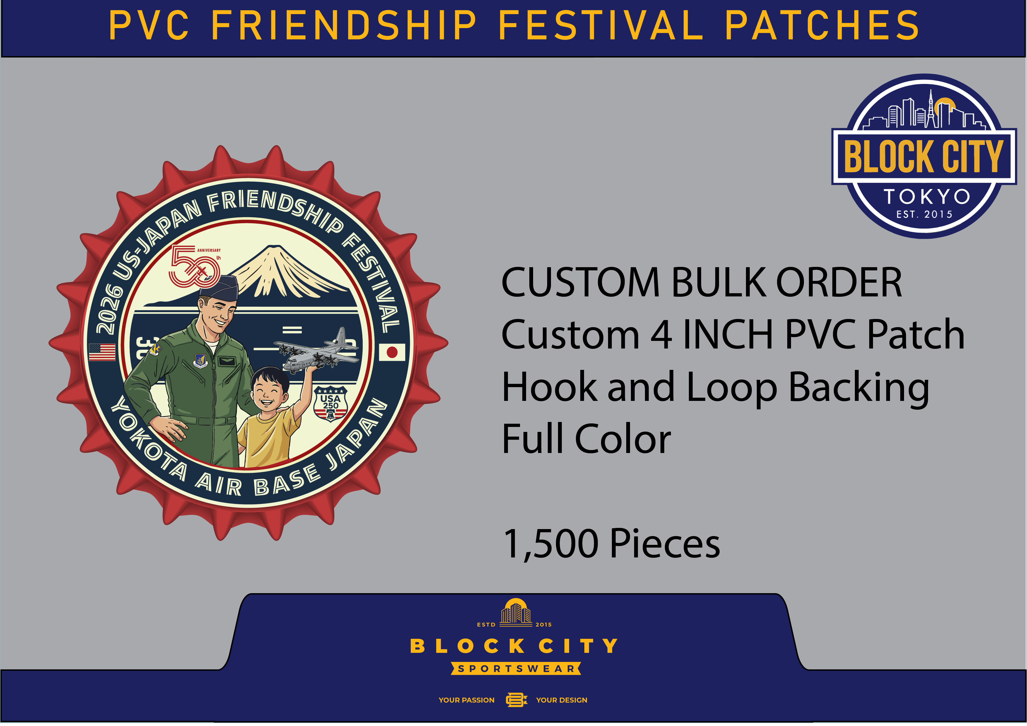 US/Japan Friendship Festival Patch – 50% Deposit Only