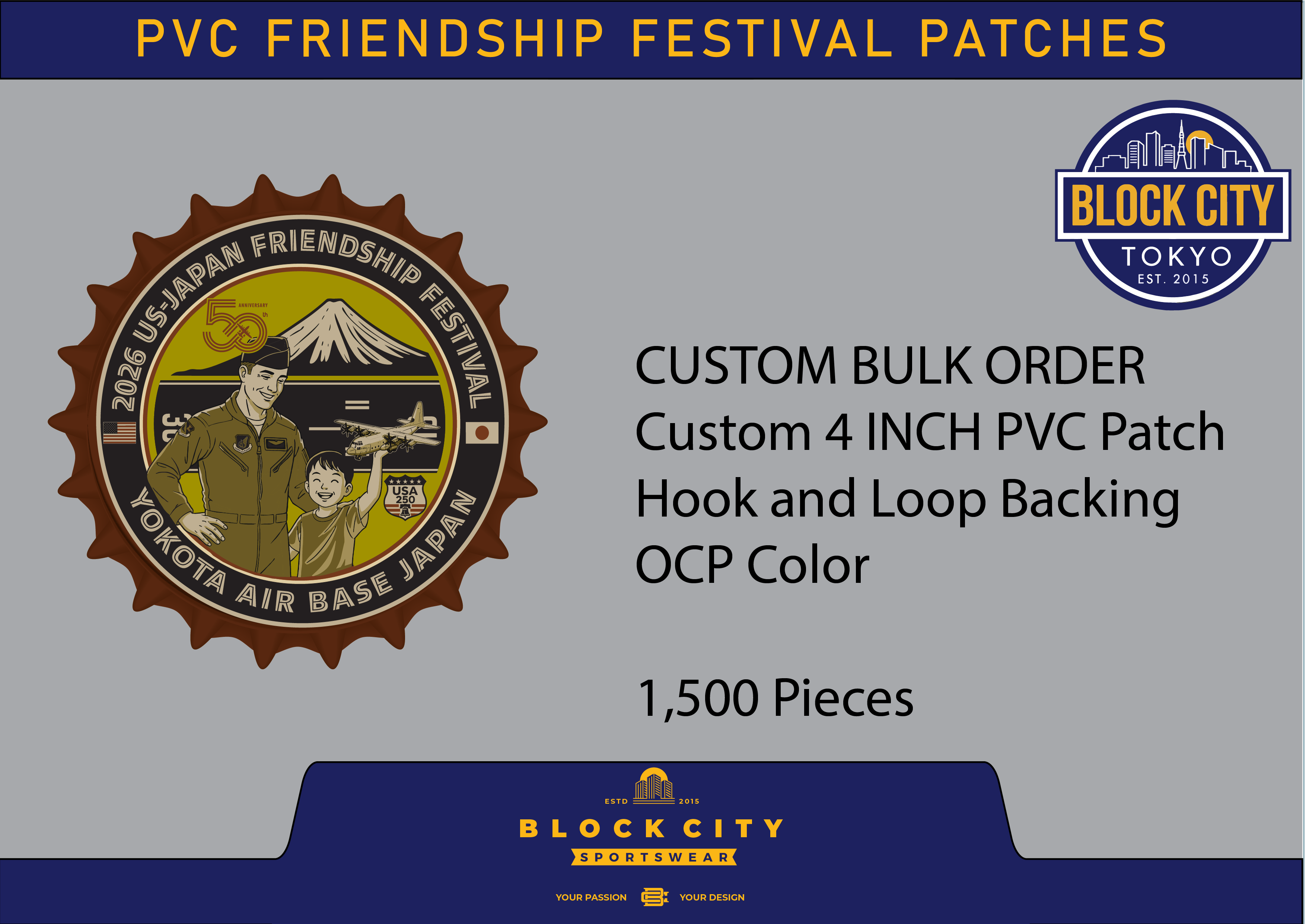 US/Japan Friendship Festival Patch – 50% Deposit Only