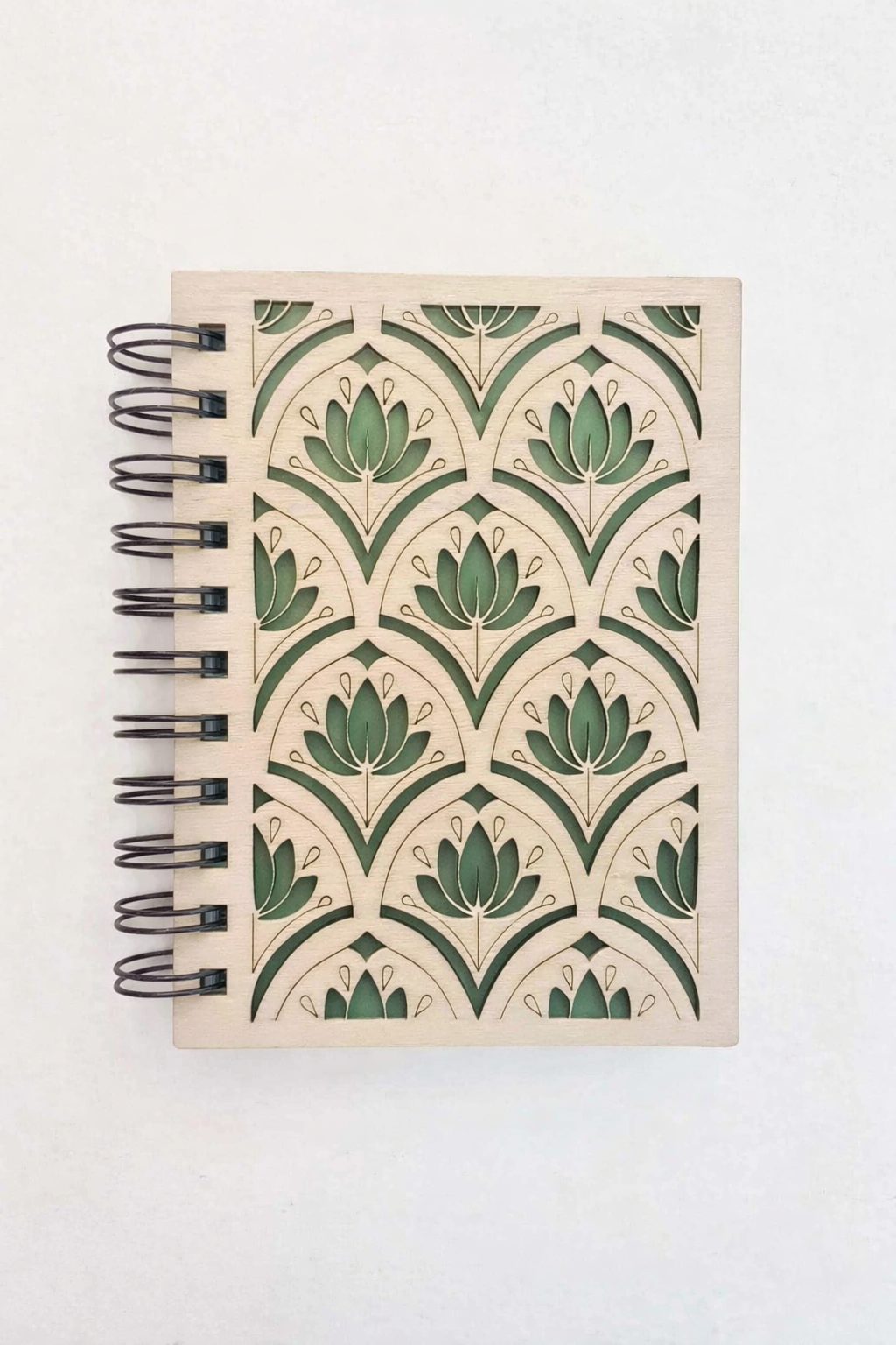 Petit carnet en bois Lotus Format A6