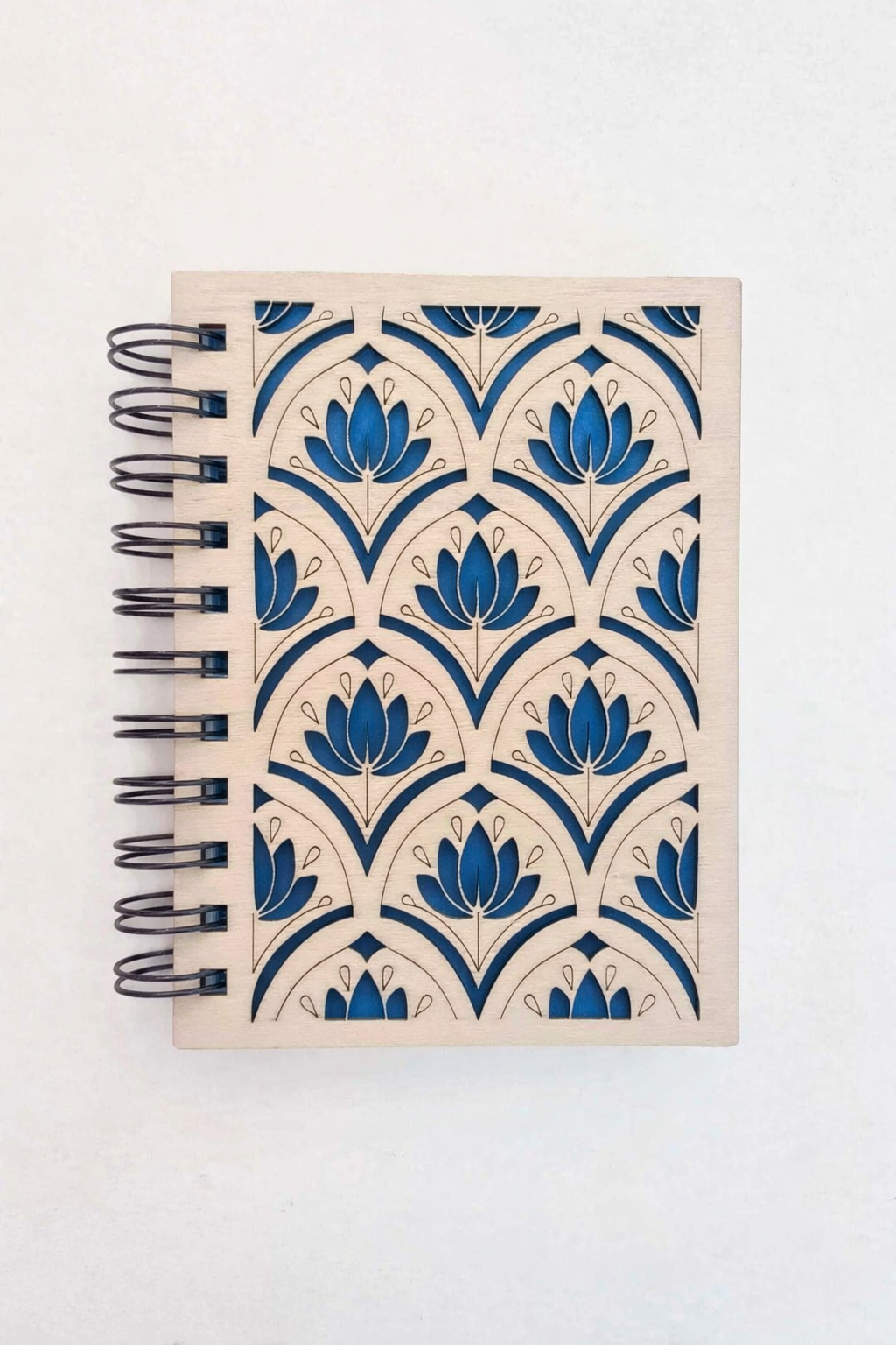 Petit carnet en bois Lotus Format A6