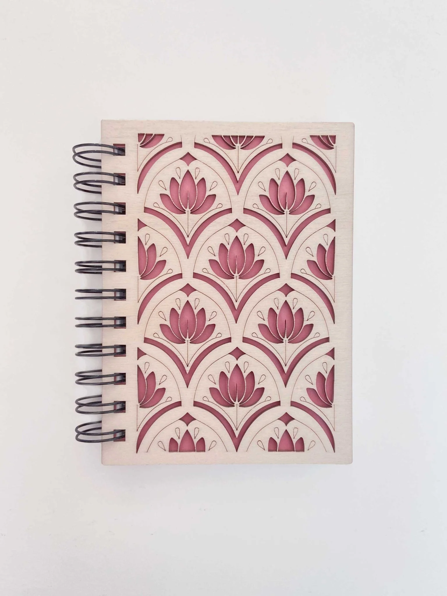 Petit carnet en bois Lotus Format A6