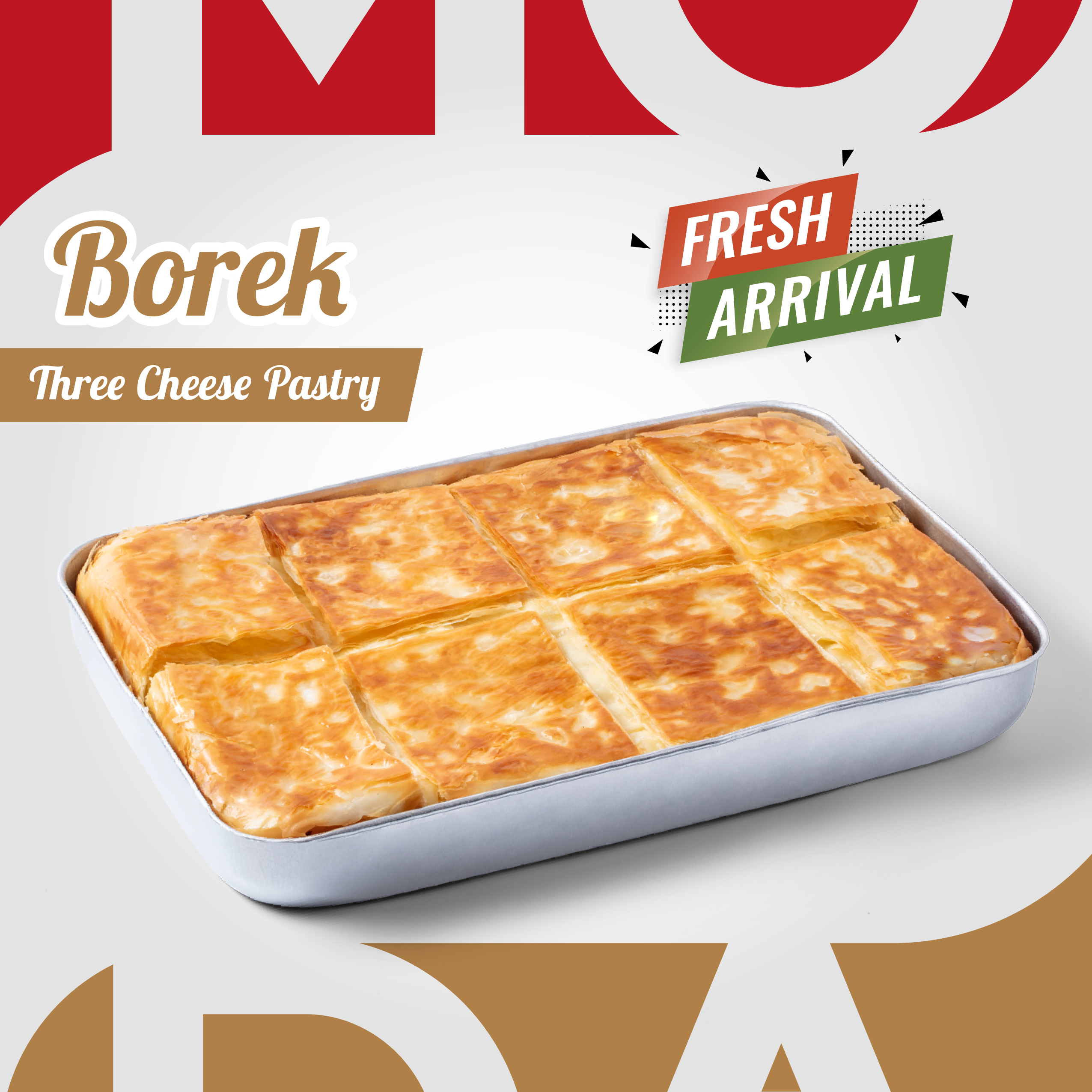 Borek, Three Cheese Pastry, 8pcs, 