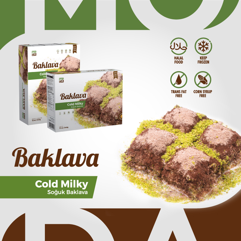 Baklava, Cold Milky with Pistachio, Gift Pack, 9pcs, 