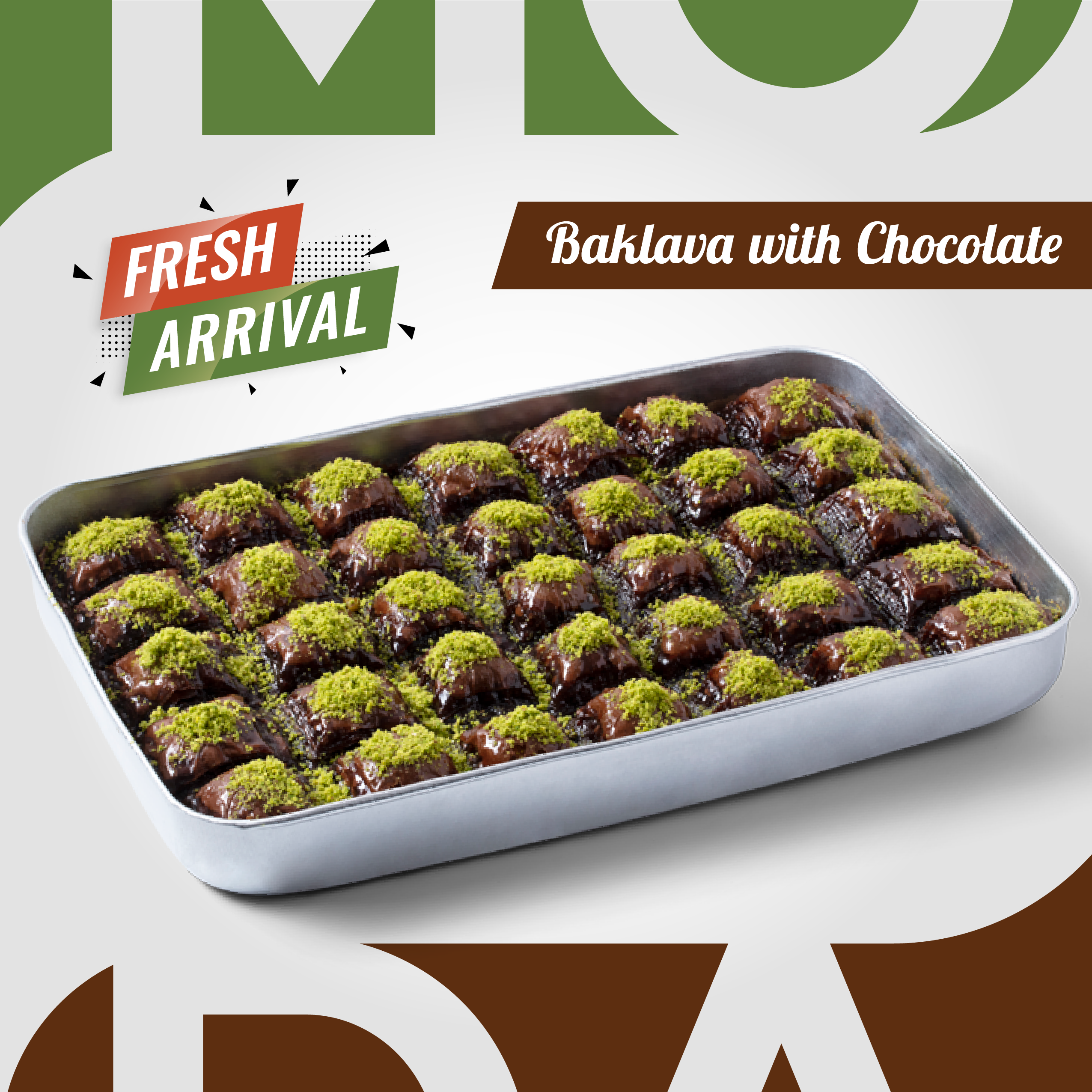 Baklava with Chocolate, 70pcs, 2 Tray