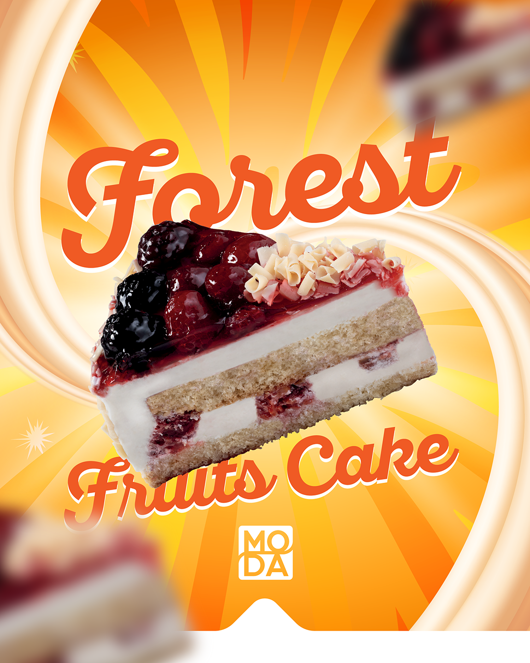 Cake, Forest Fruits, Pre-Sliced (9"), 12pcs 