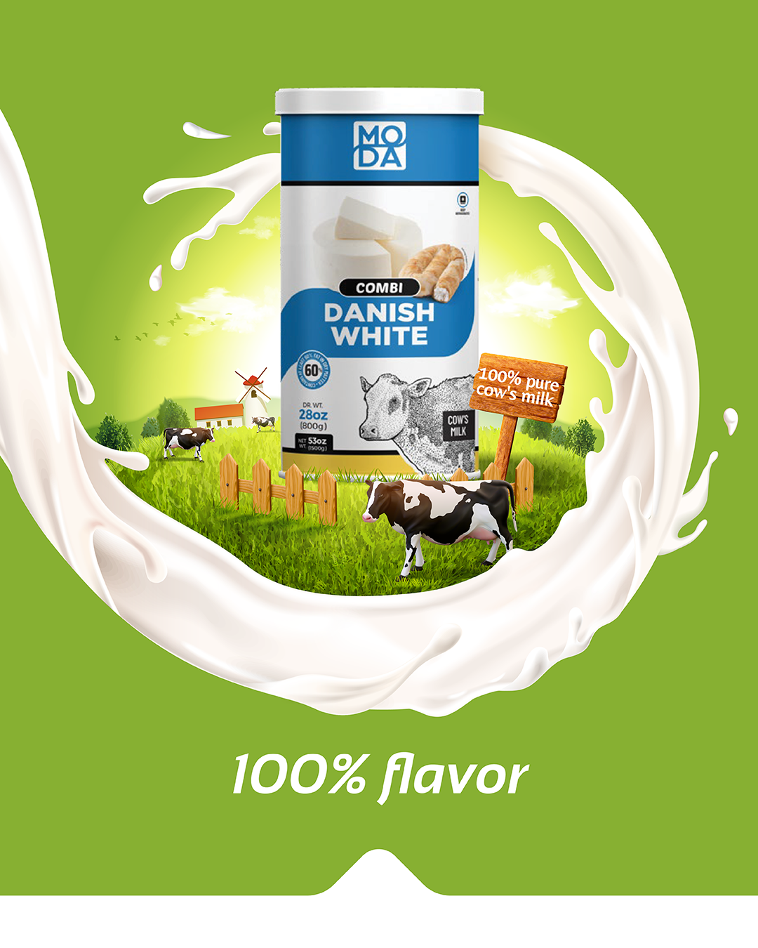 Combi Danish White Cheese, Blue,